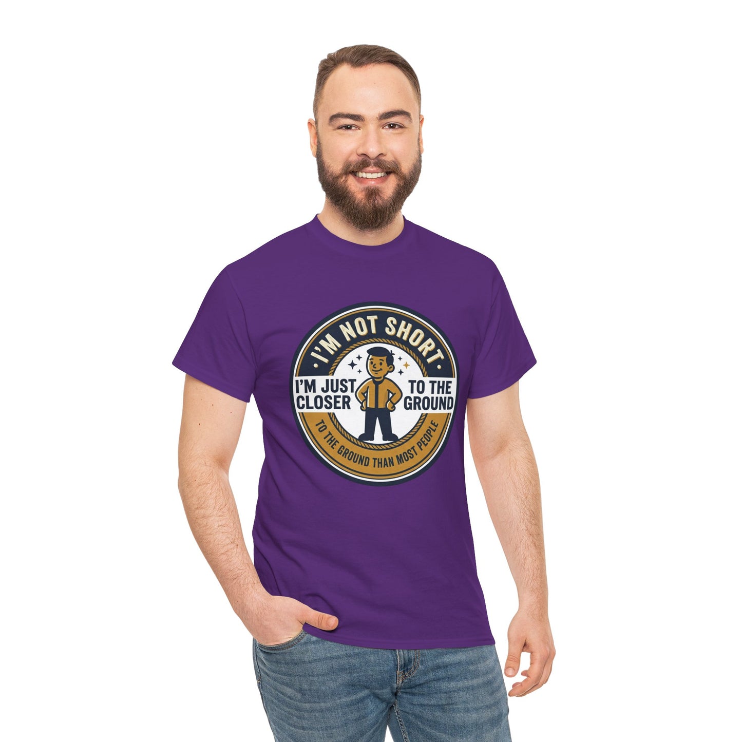 "I'm Not Short, I'm Just Closer to the Ground" Funny Short Height Graphic Tee