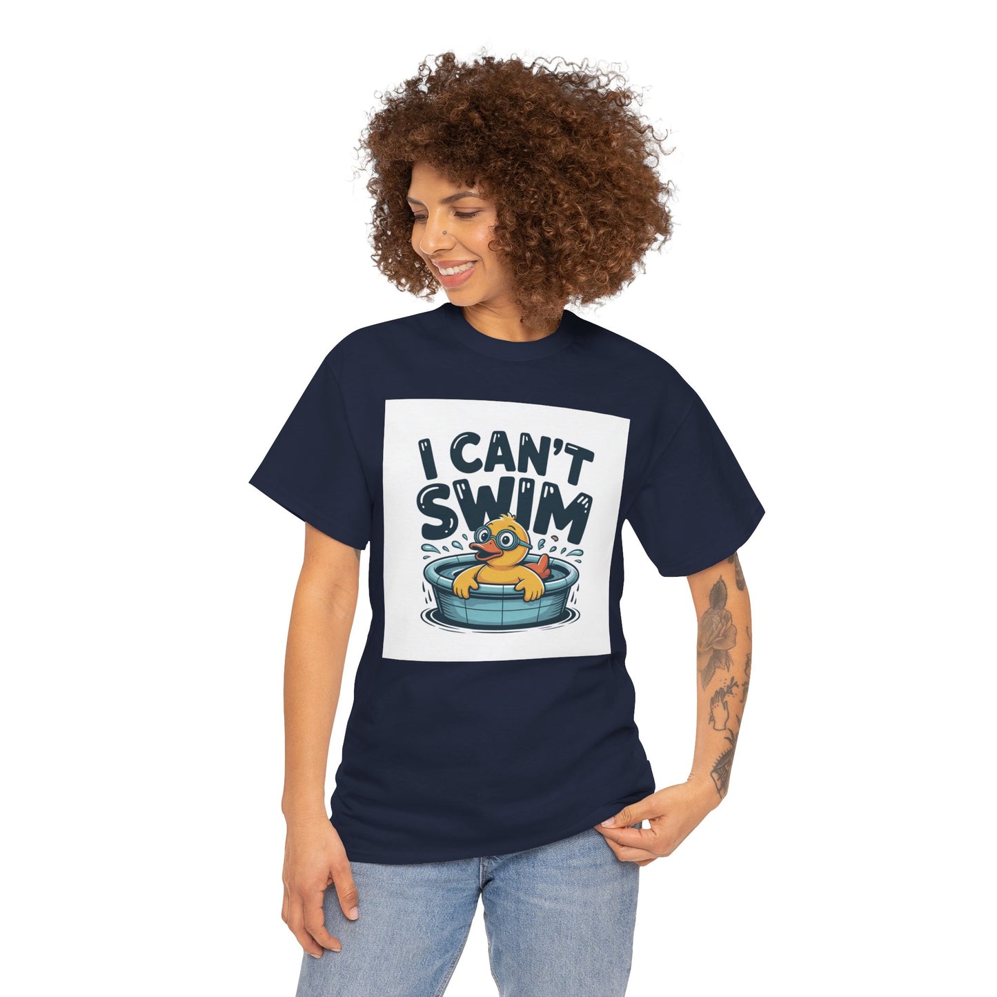 I Can't Swim Duck T-Shirt — Cute Funny Pool Float Graphic Tee