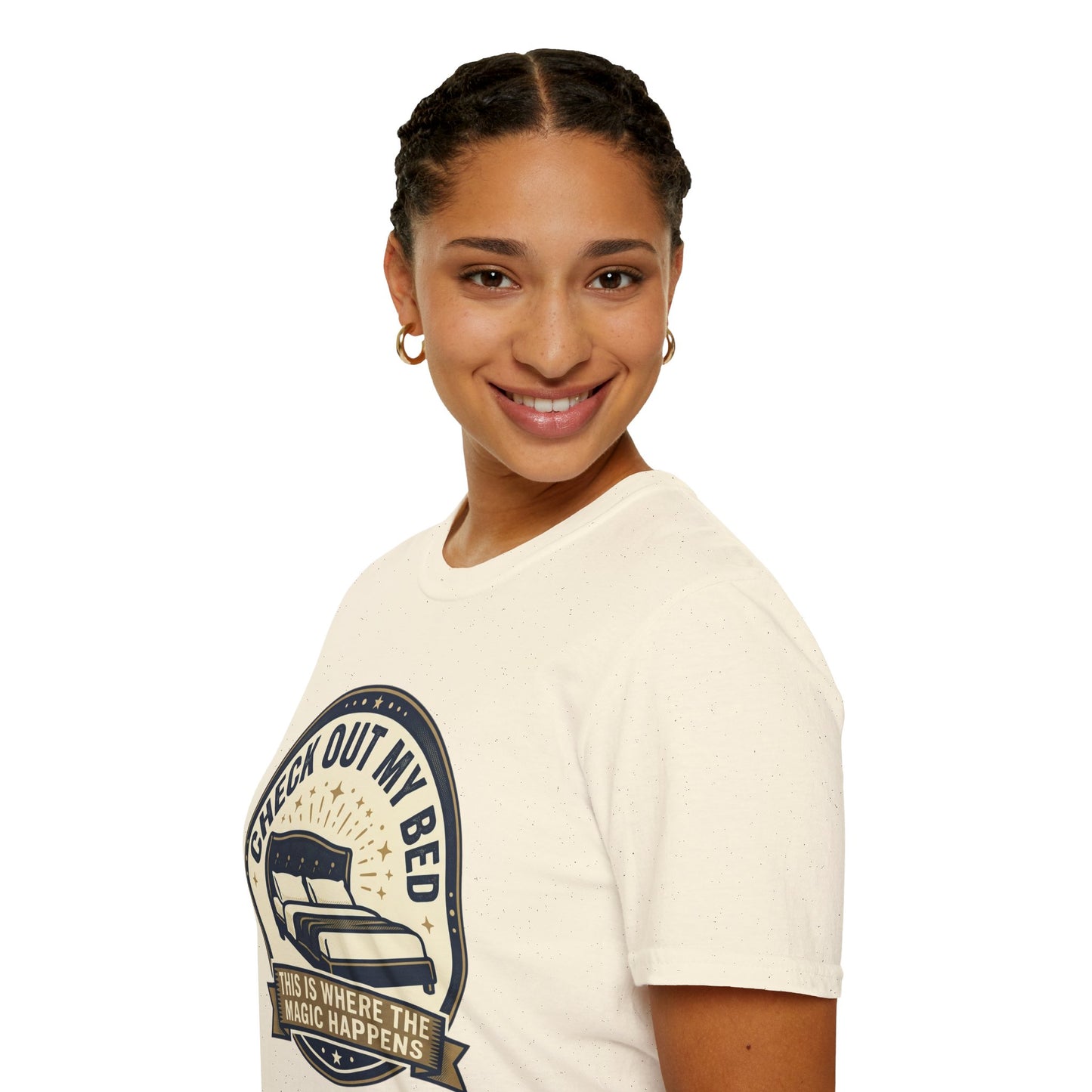 Check Out My Bed T-Shirt – “This Is Where The Magic Happens” Vintage Graphic Tee