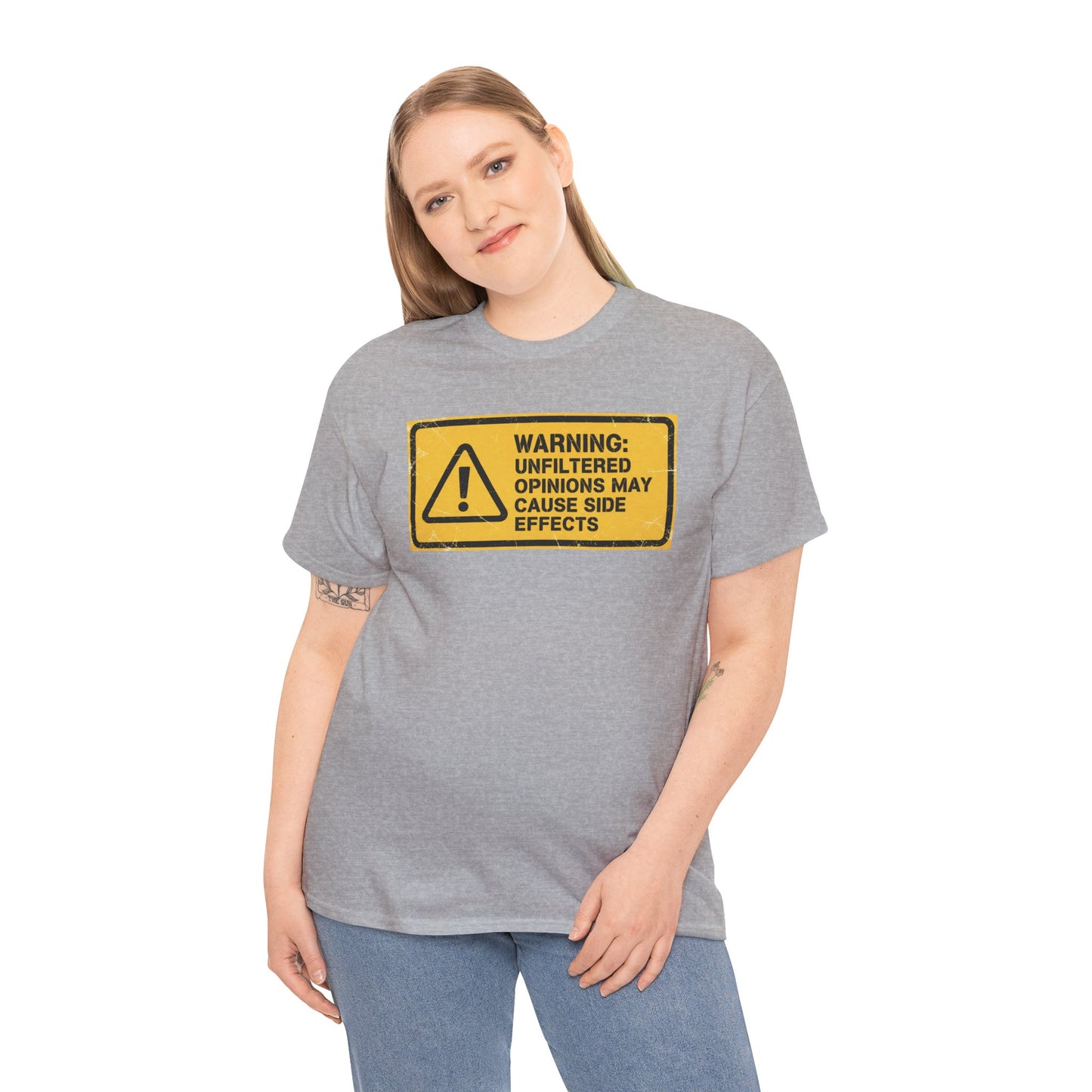 T-Shirt — "Warning: Unfiltered Opinions May Cause Side Effects" Graphic Tee