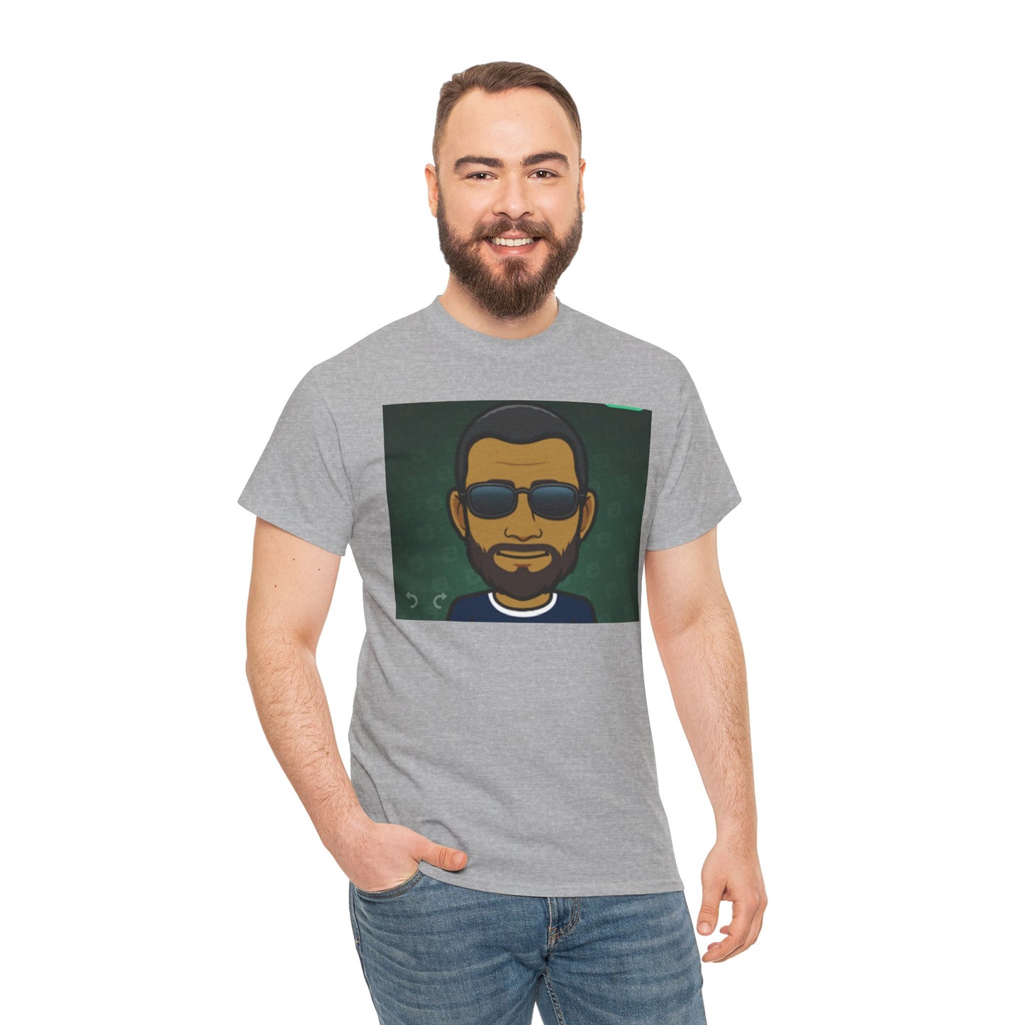 Bitmoji Portrait Tee — Cool Sunglasses Avatar Graphic T-Shirt Printify
