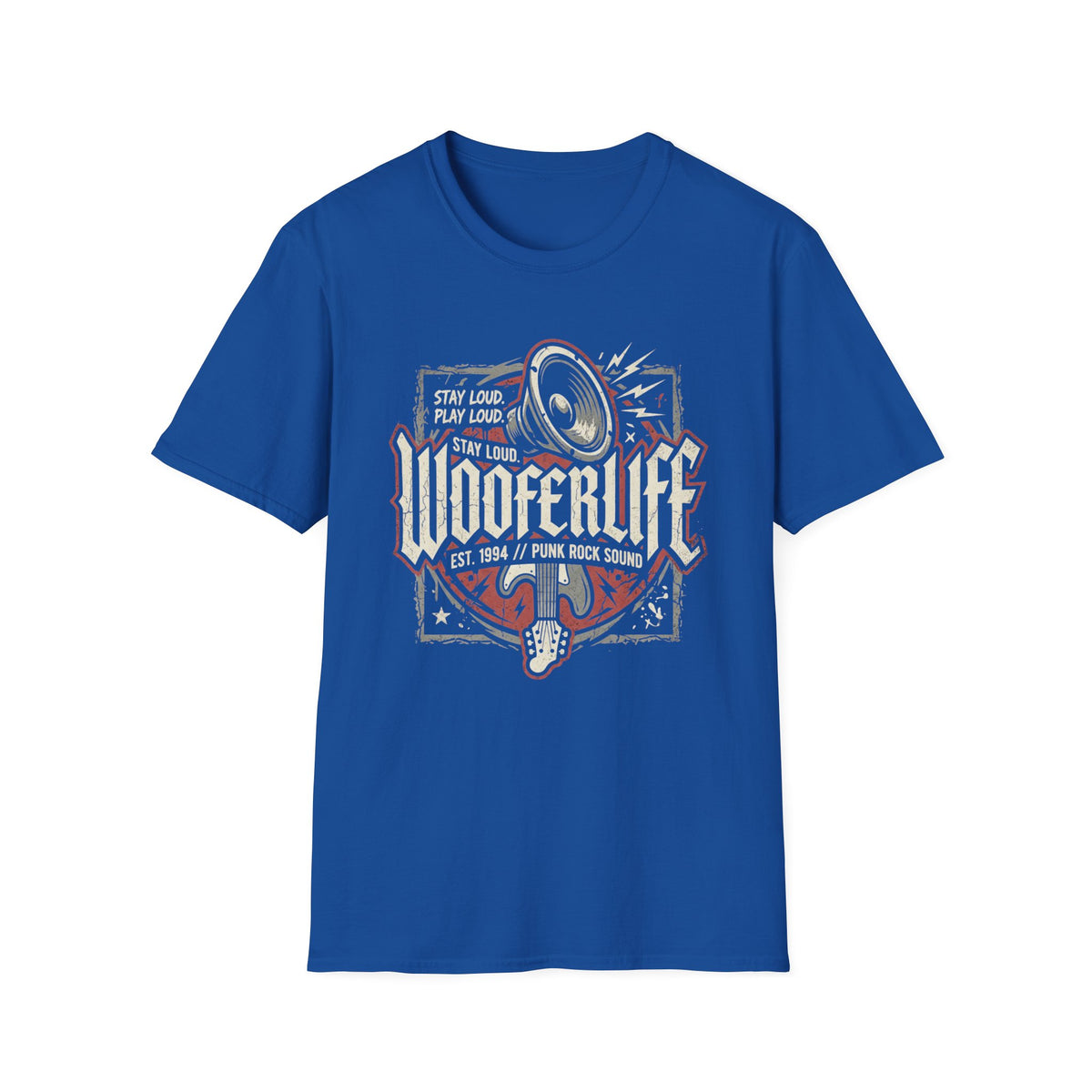 Woofer Life Rock T-Shirt — Vintage Punk Band Speaker Design