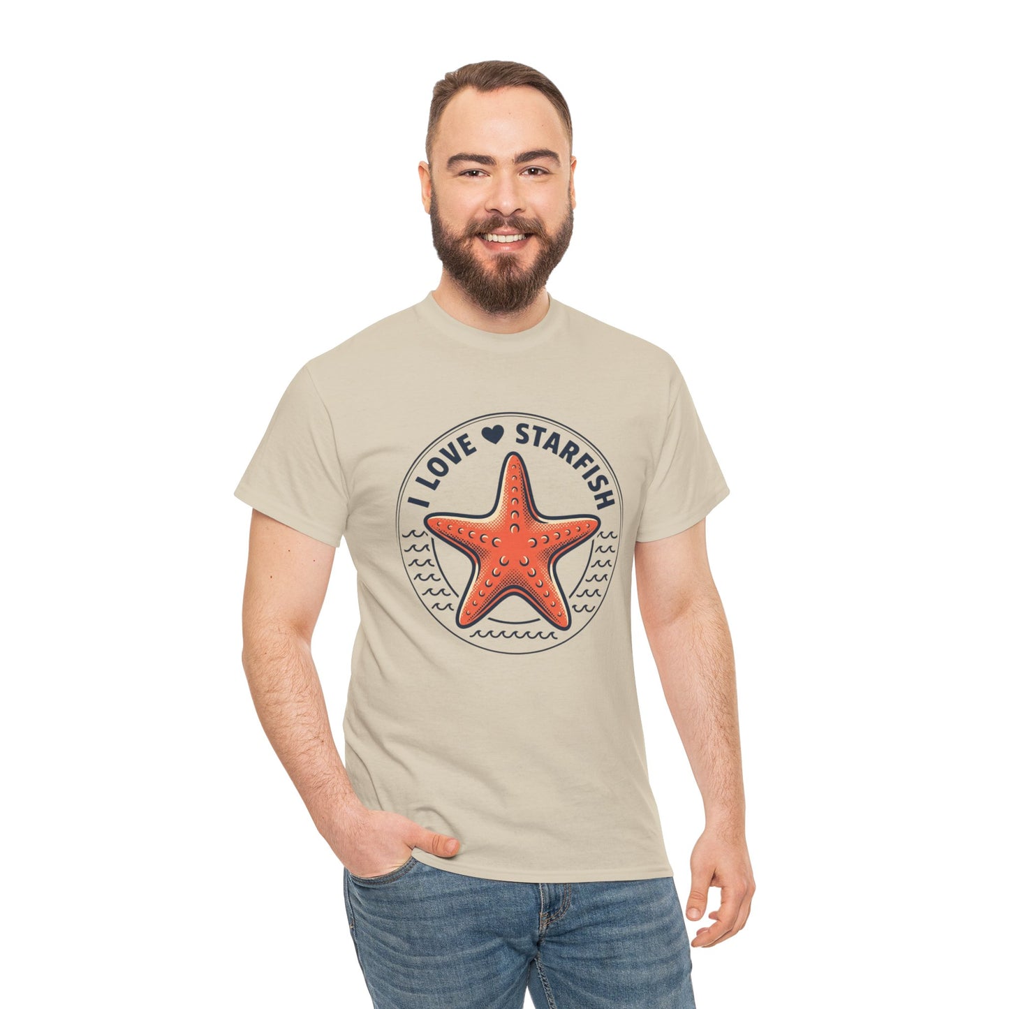 Starfish Tee — "I Love Starfish" Beach Graphic T-Shirt