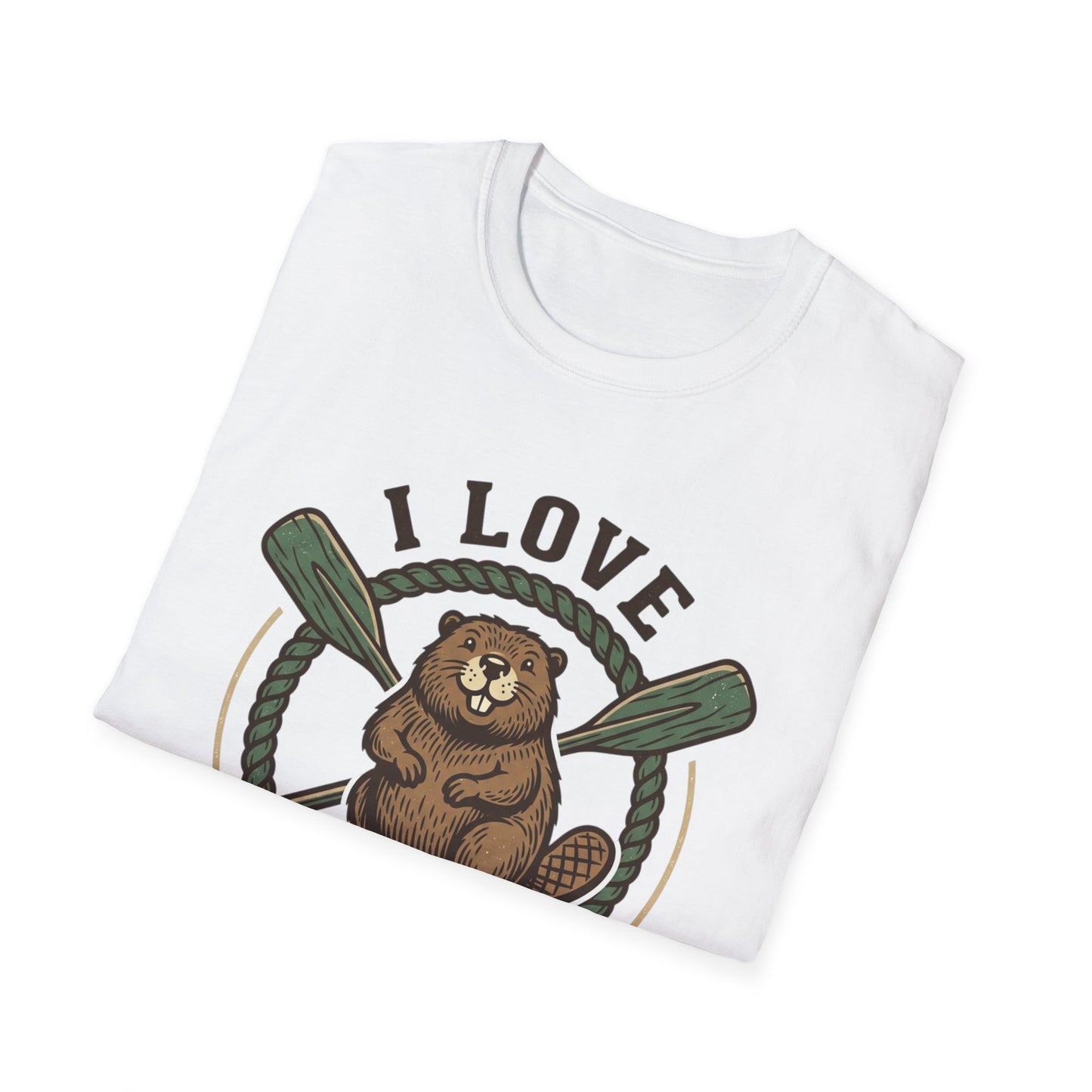 I Love Beavers T-Shirt — Cute Vintage Beaver Graphic Tee with Oars