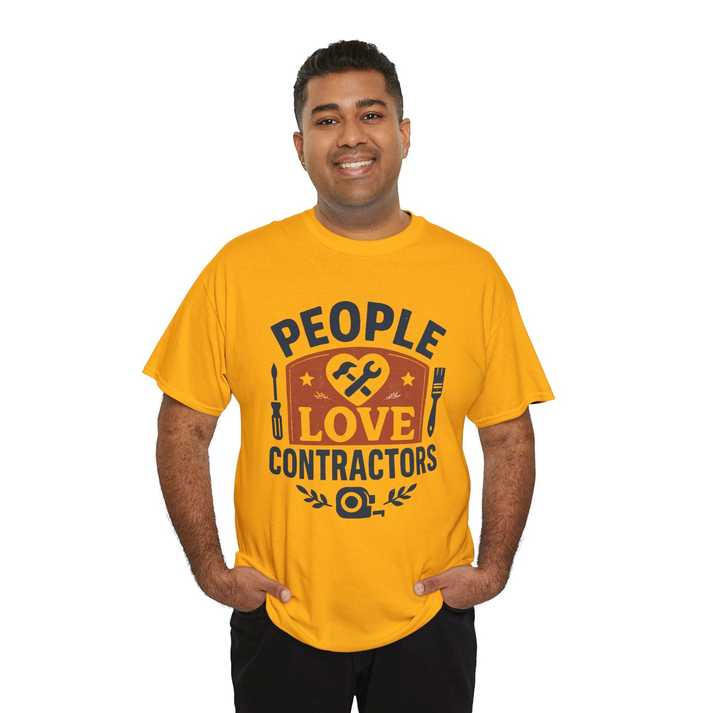 Contractor T-Shirt – "People Love Contractors" Graphic Tee Printify