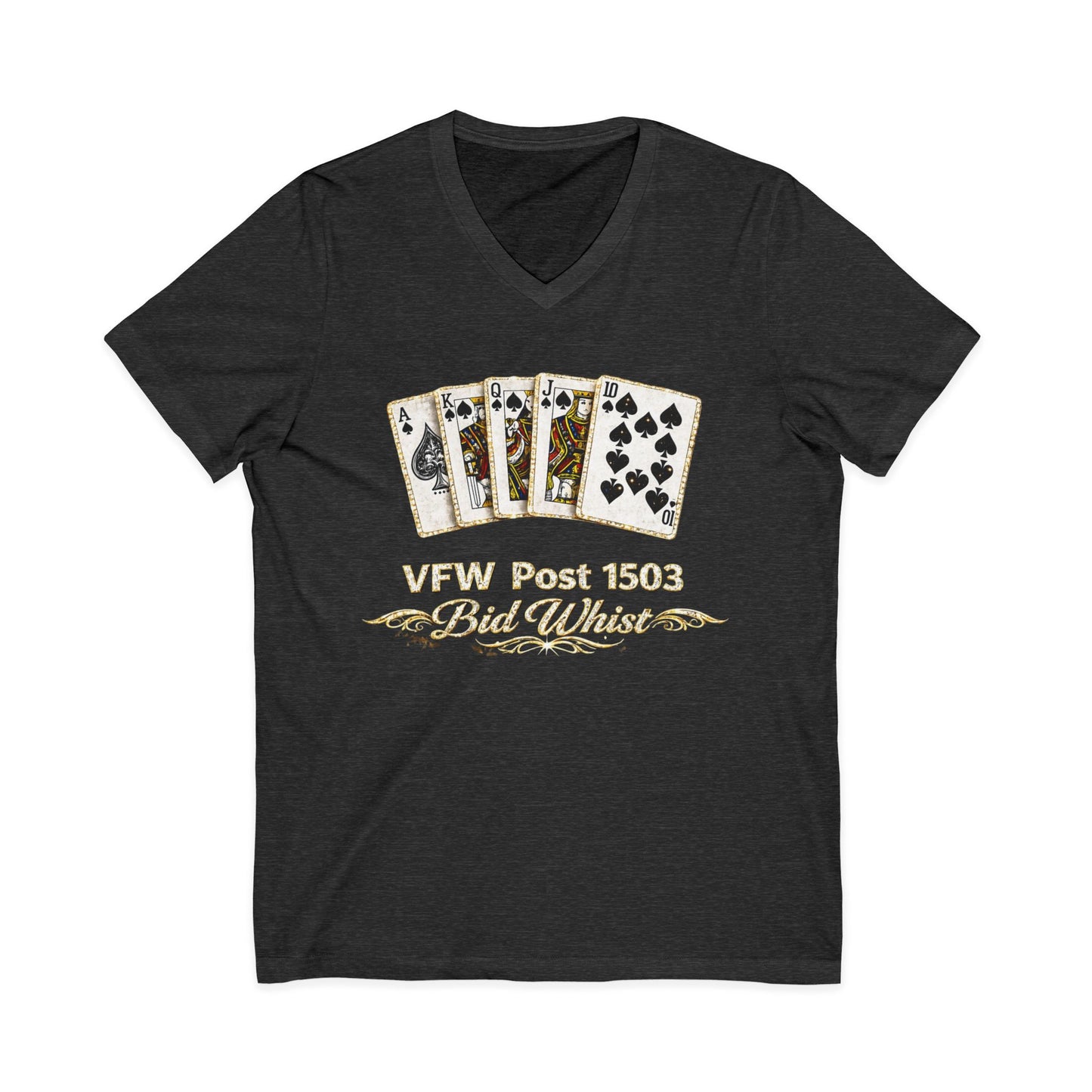 VFW Post 1106 'Bad Beats' Poker Card V-Neck Tee
