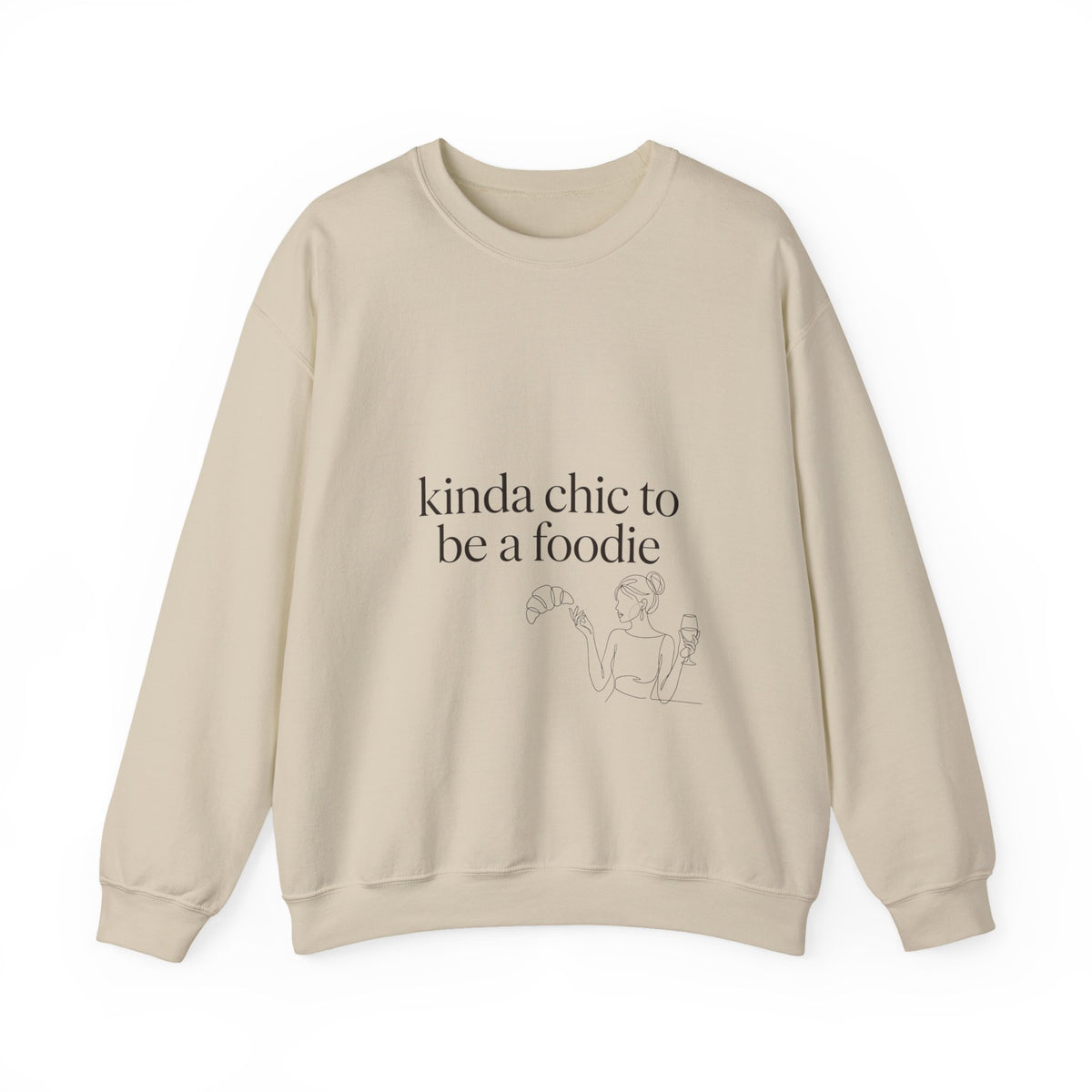 kinda chic to be a foodie Sweatshirt | minimalist line art, foodie trend