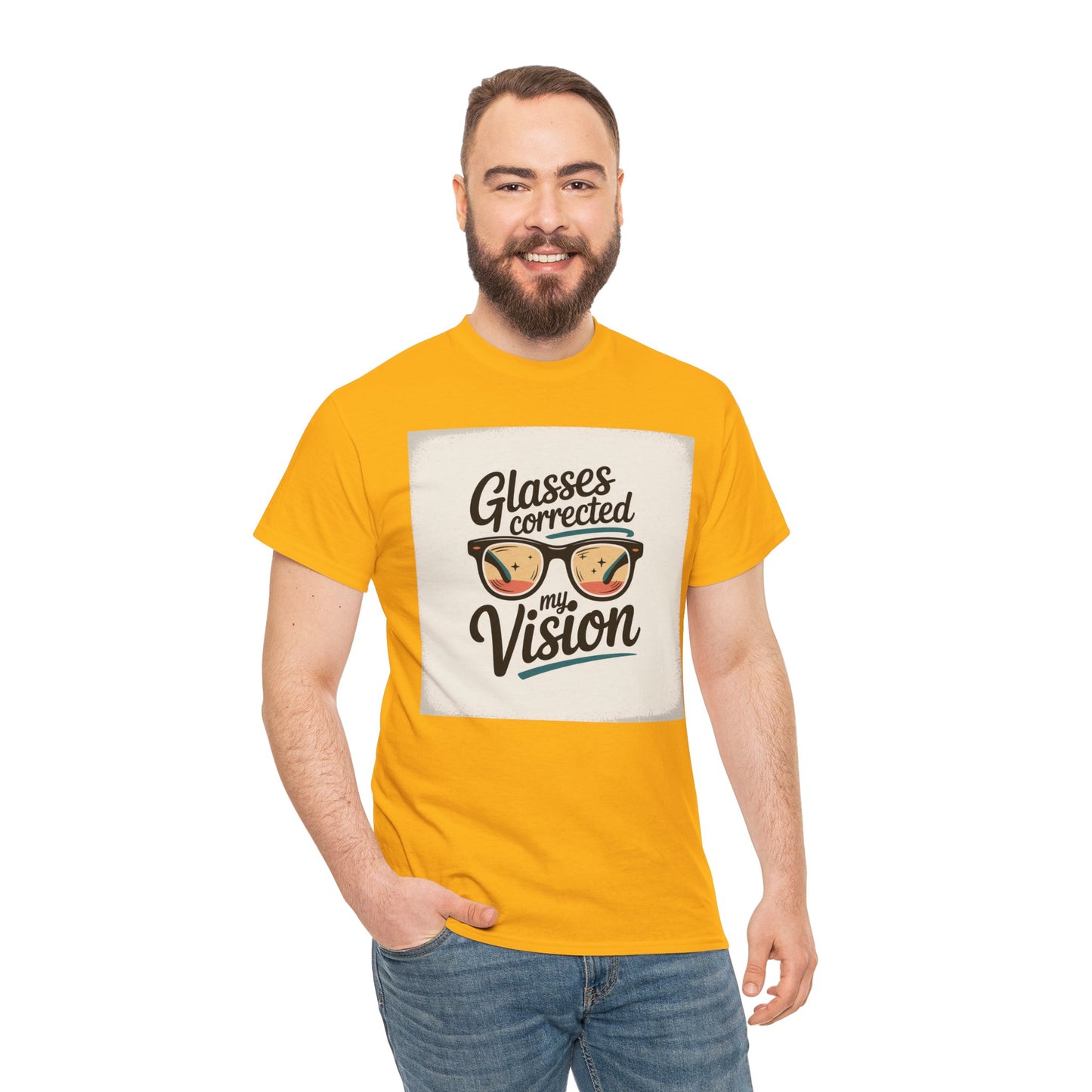 T-Shirt — "Glasses Corrected My Vision" Retro Eyewear Graphic Tee