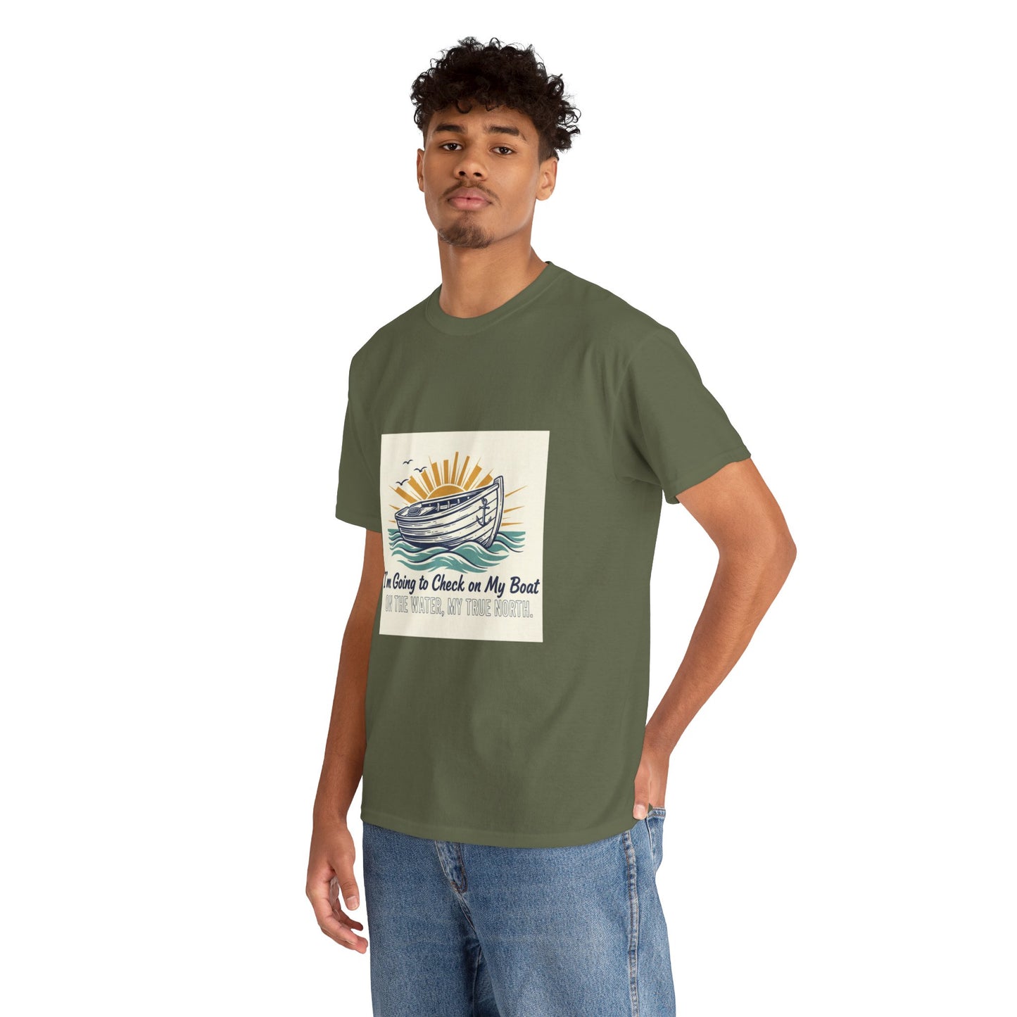 Boat T-Shirt — "I'm Going to Check on My Boat" Vintage Nautical Tee