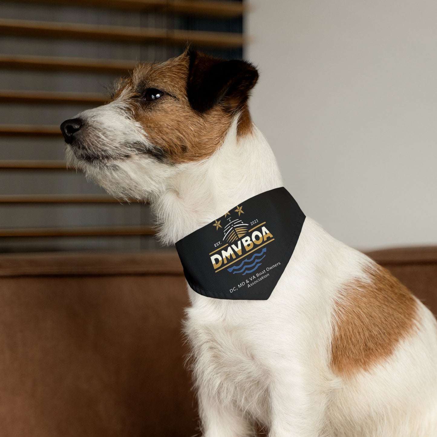 Pet Bandana Collar — DMVBOA Logo Dog Bandana for Waterfront & Boating Fans
