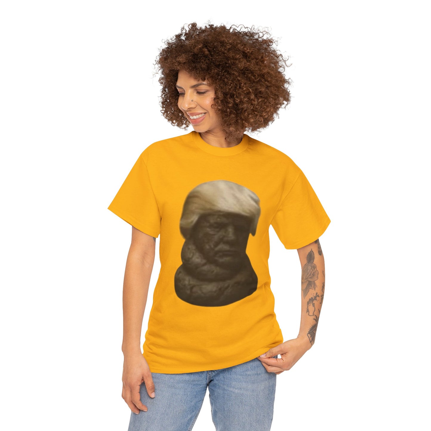 Graphic Tee — Bronze Bust Illustration T‑Shirt