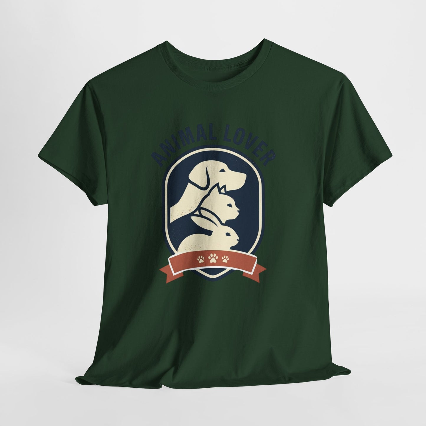 Animal Lover T-Shirt — Retro Pet Badge Tee (Dogs & Cats)