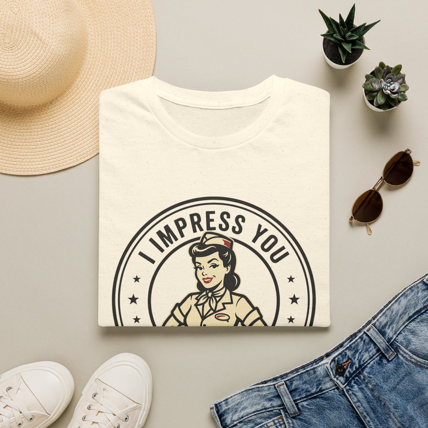 'I Impress You' Vintage Pin-Up Graphic Tee