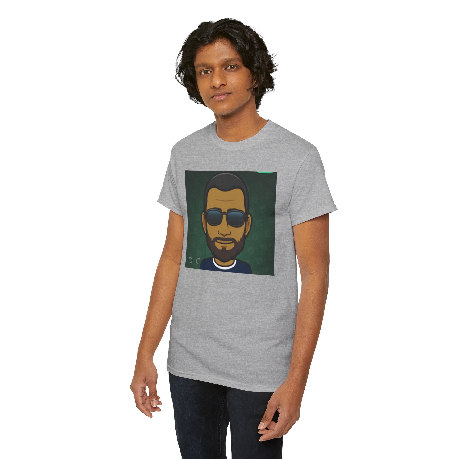 Bitmoji Portrait Tee — Cool Sunglasses Avatar Graphic T-Shirt Printify