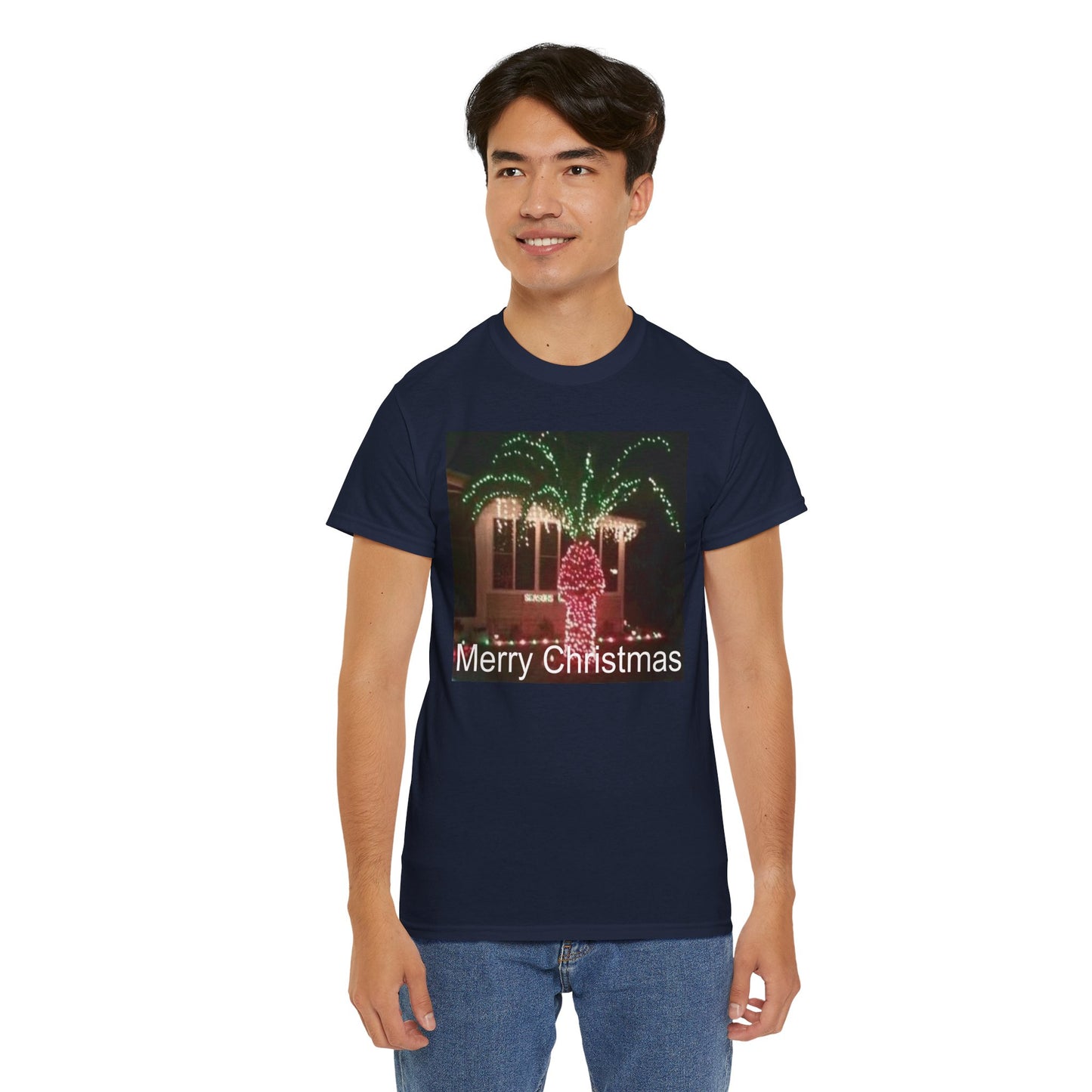 Christmas Lights Tee — 'Merry Christmas' Holiday Graphic T-Shirt Printify