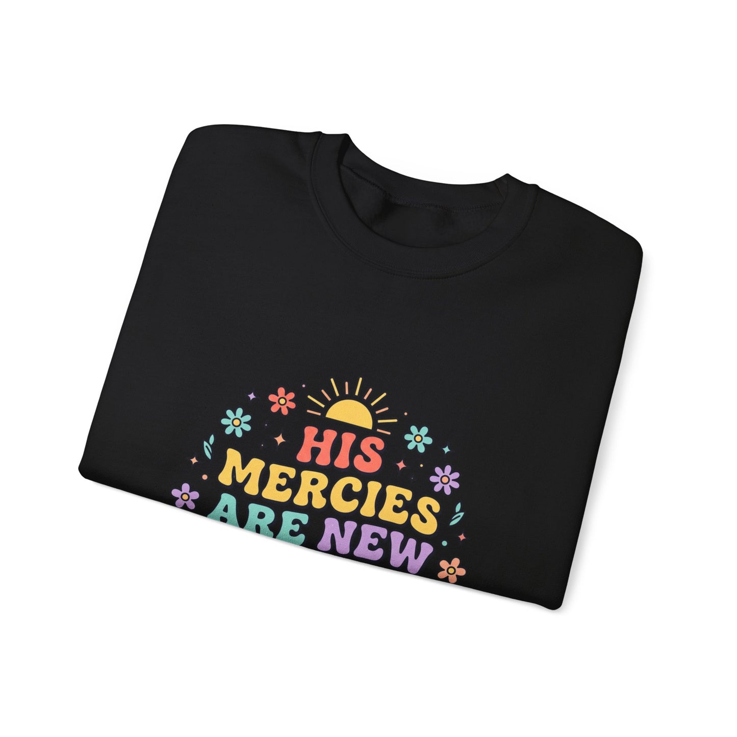 His Mercies Are New Every Morning Sweatshirt | Christian, Pastel Groovy Encouragement