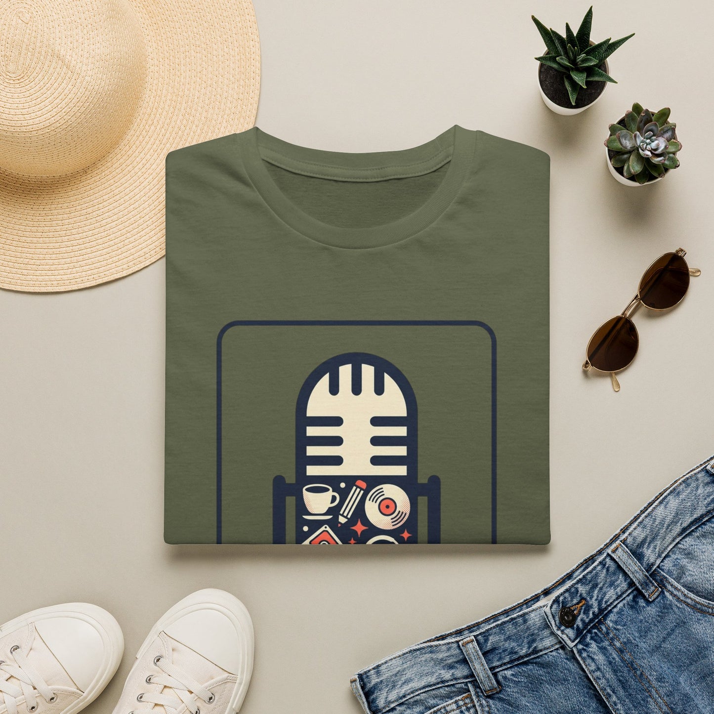 Microphone Graphic T-Shirt — “Objects Into Voice” Podcast Tee