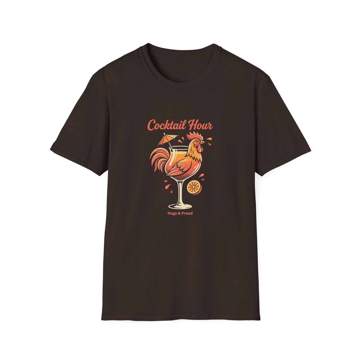 Cocktail Hour Rooster T-Shirt — Funny Bar & Happy Hour Graphic Tee