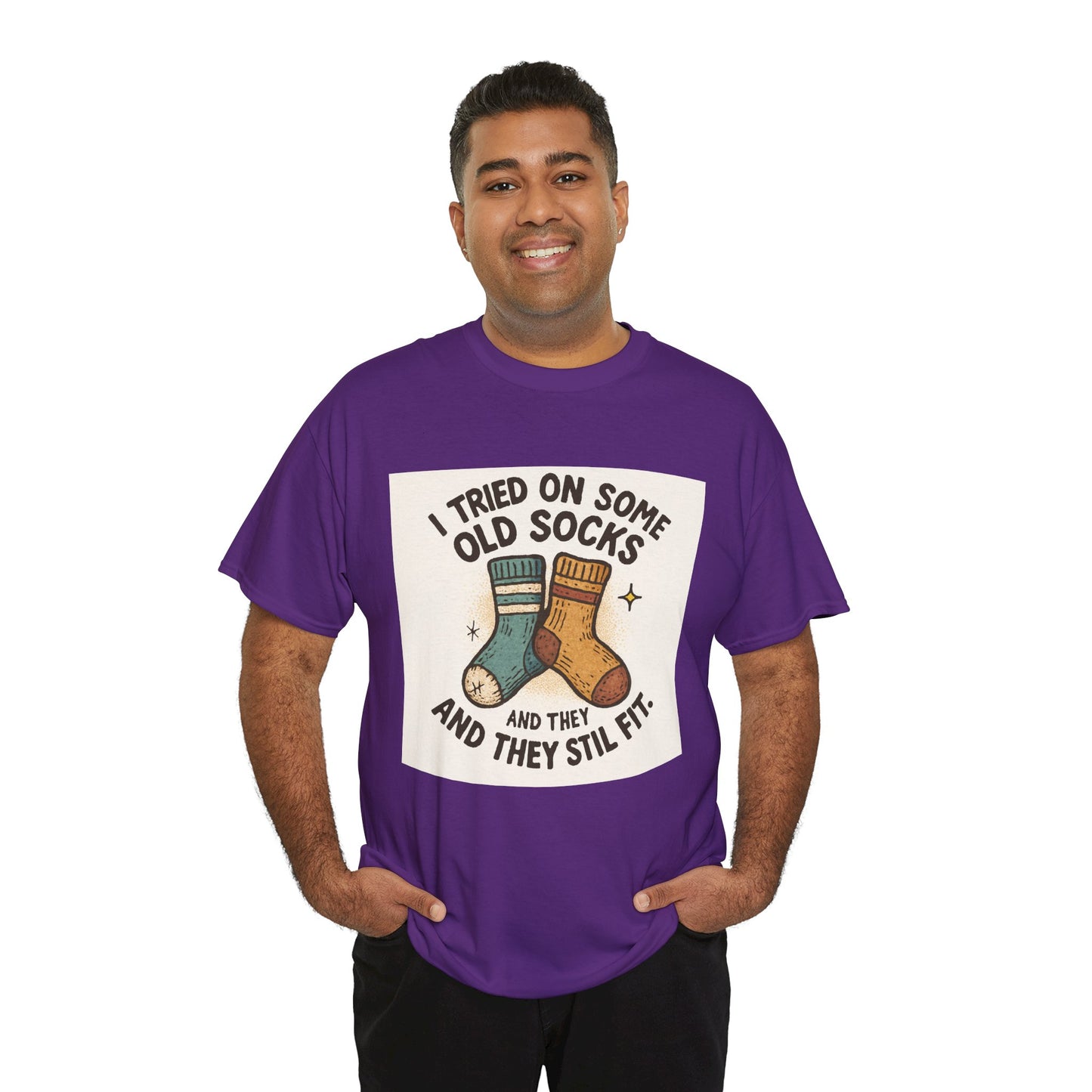 Funny Socks T-Shirt – “I Tried On Some Old Socks and They Still Fit” Graphic Tee Printify
