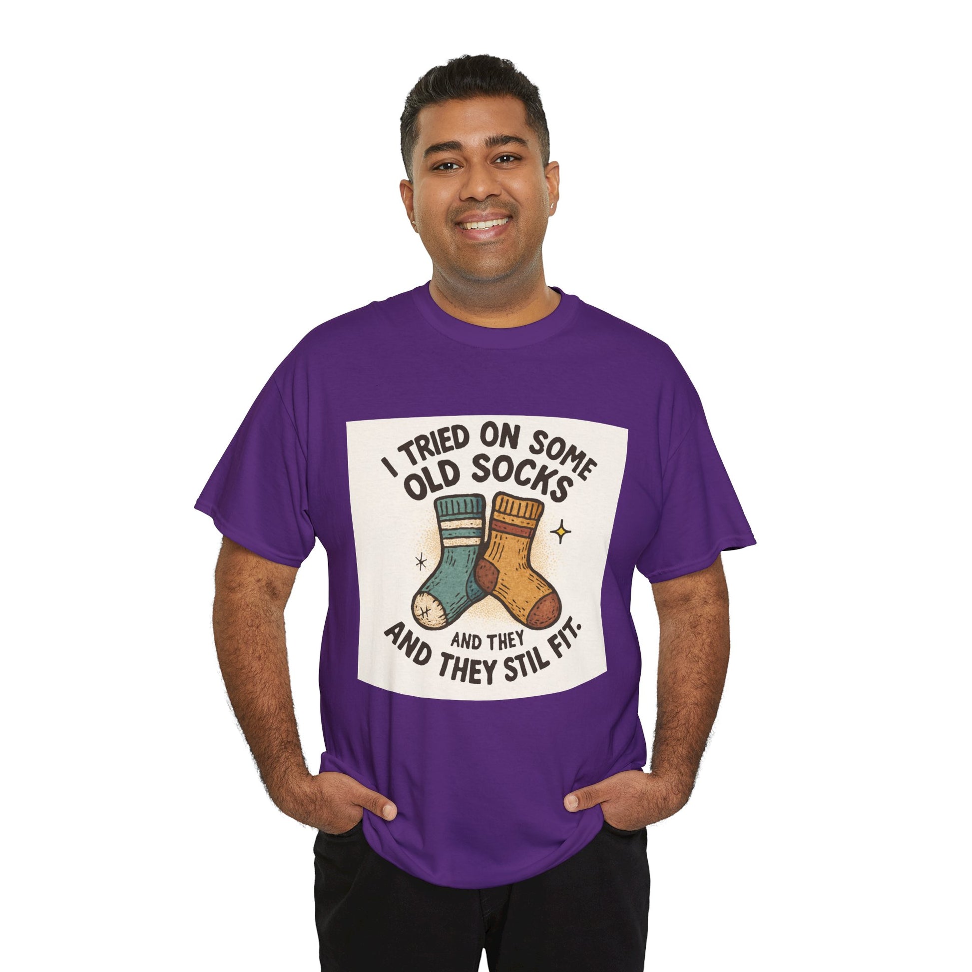 Funny Socks T-Shirt – “I Tried On Some Old Socks and They Still Fit” Graphic Tee Printify