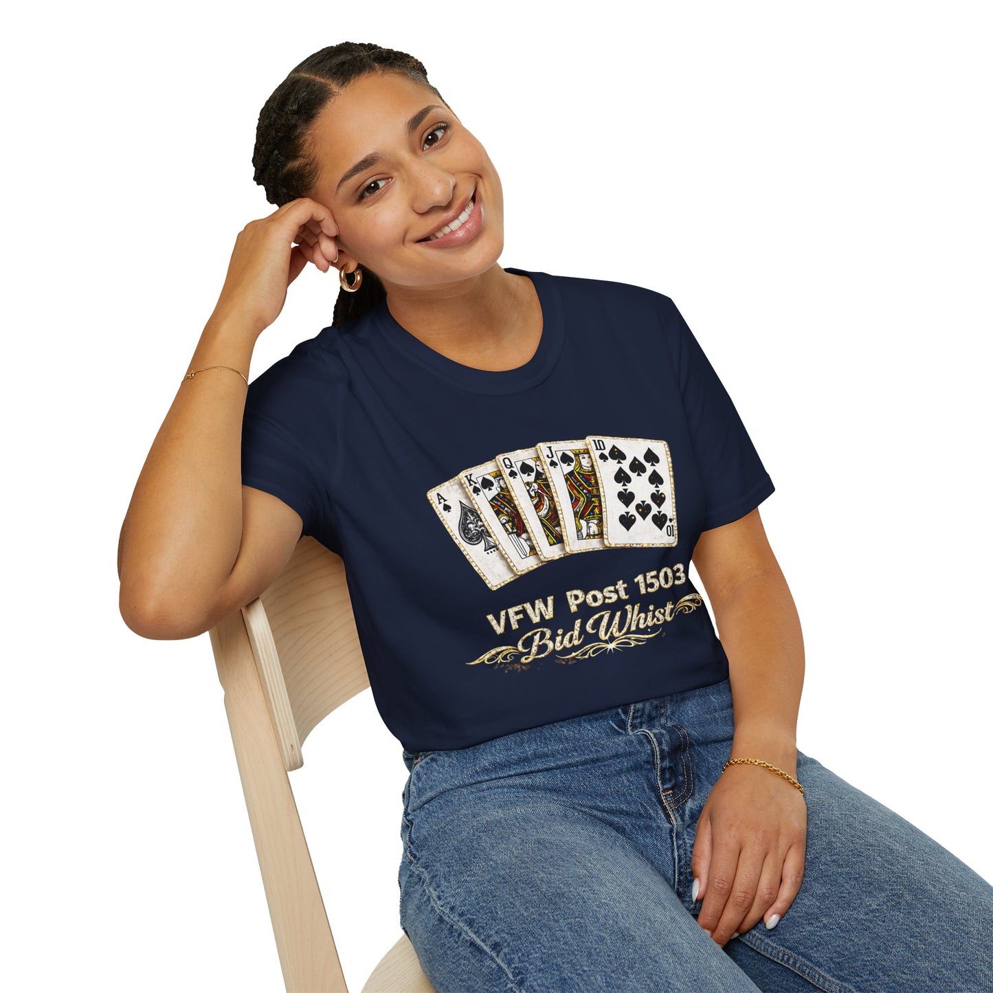 Bid Whist Playing Cards Tee — VFW Post 1503 Card Game T-Shirt