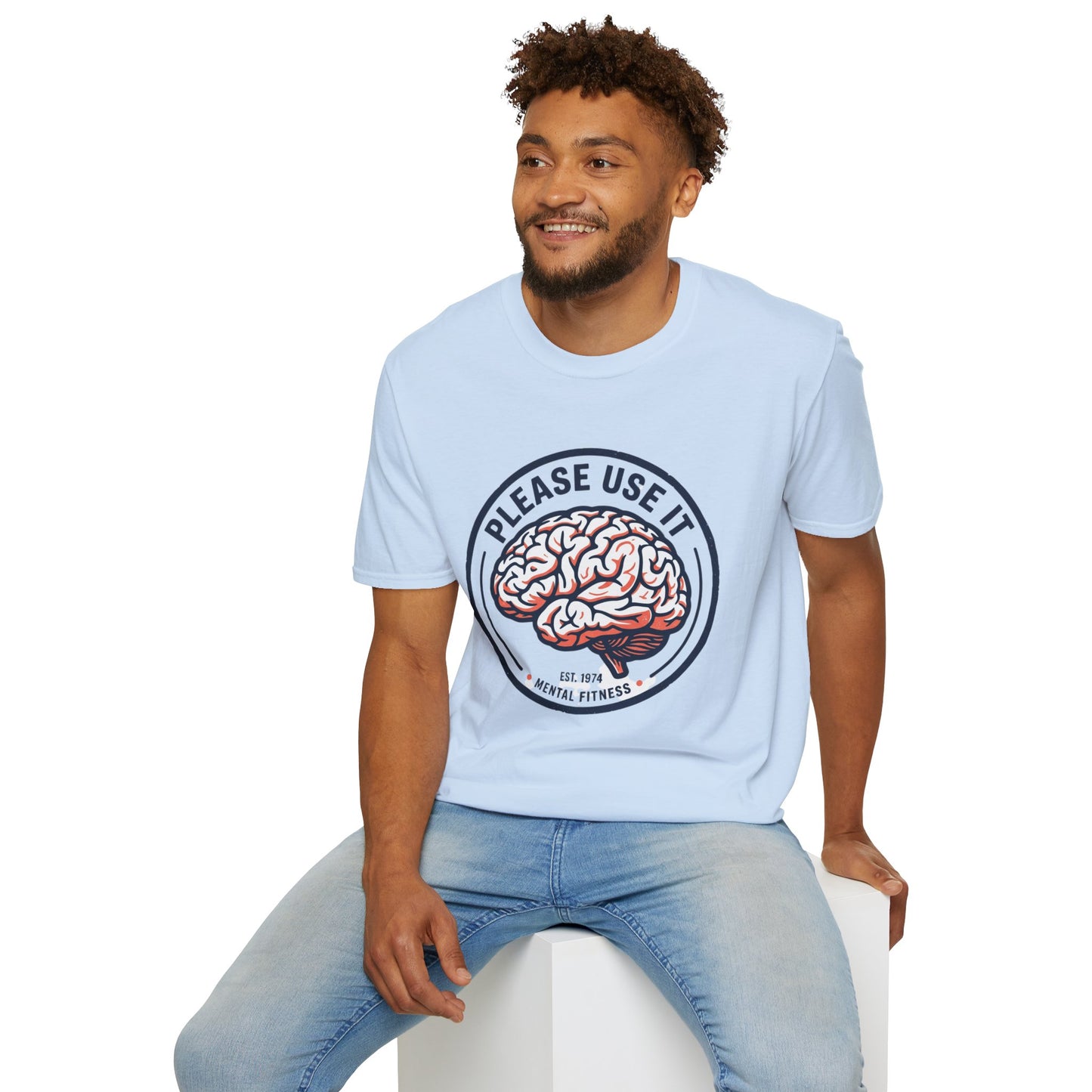 Please Use It Brain Graphic T-Shirt — Funny Mental Fitness Tee
