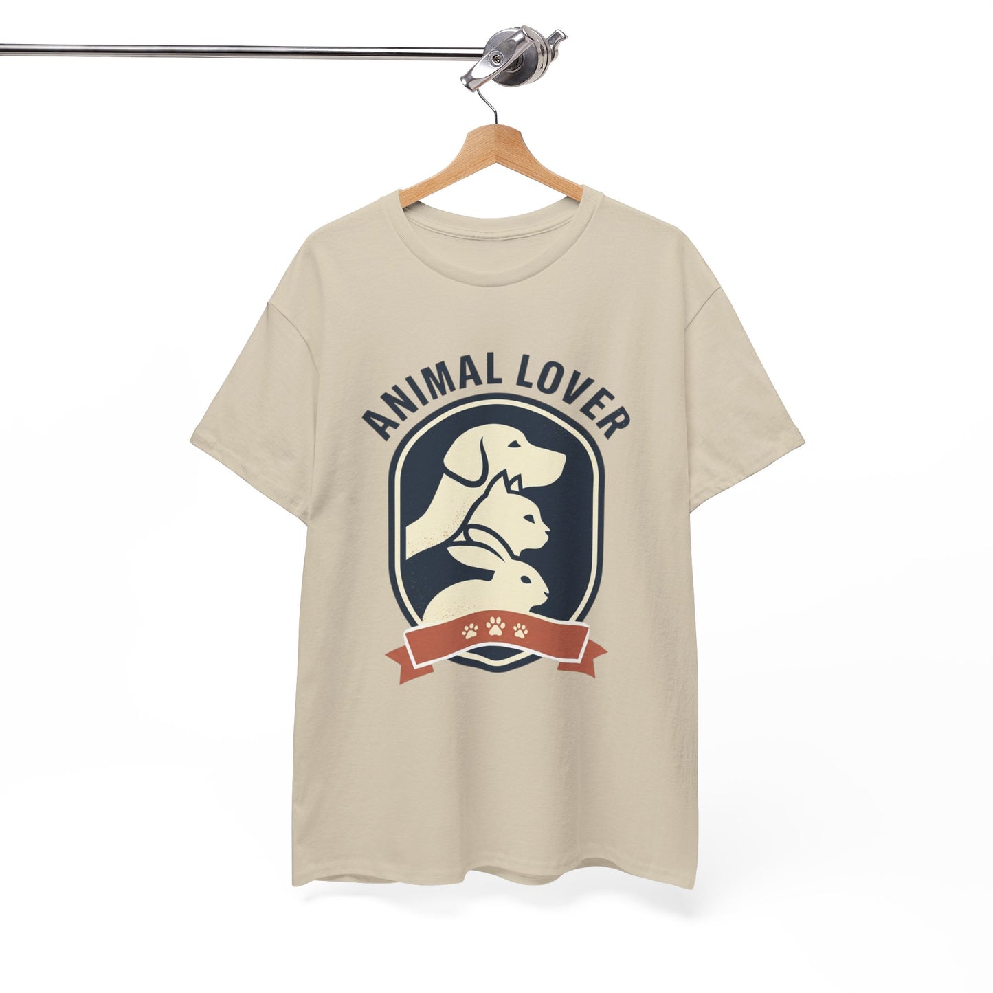 Animal Lover T-Shirt — Retro Pet Badge Tee (Dogs & Cats)