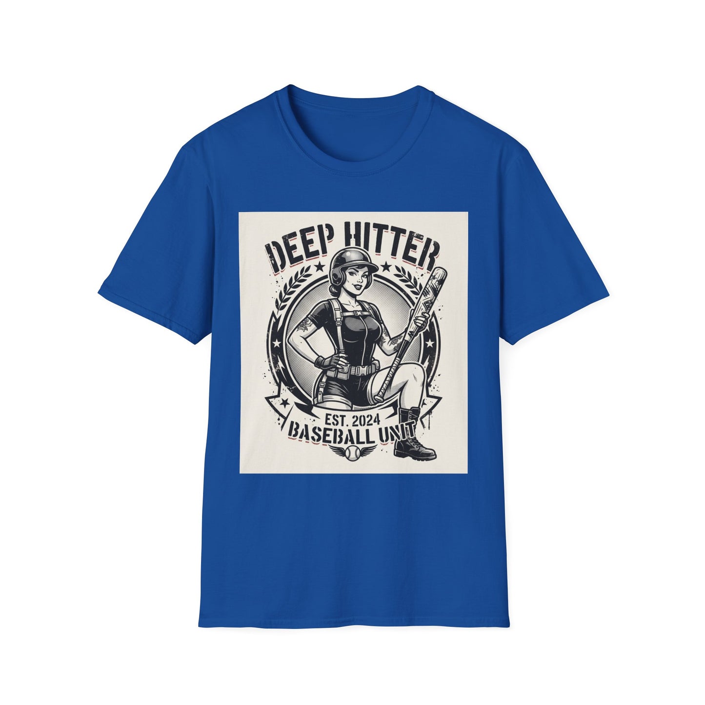 Deep Hitter Baseball Tee — Vintage Softball Graphic Shirt