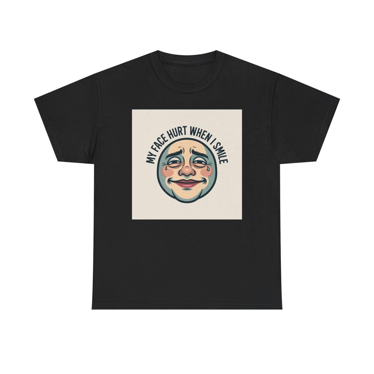 Graphic Tee — “My Face Hurt When I Smile” Vintage Sad Clown Laughing Design