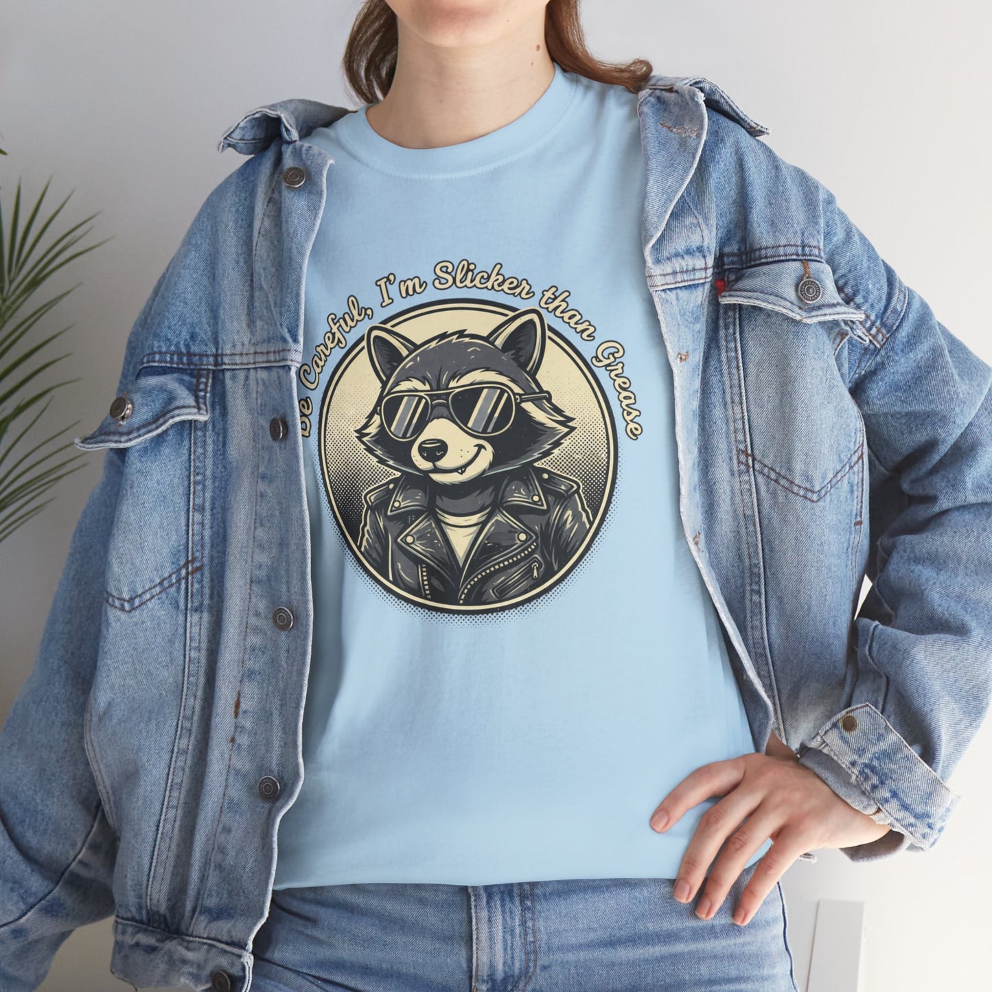 Raccoon Detective Graphic Tee — "Be Careful I’m Watching Your Snacks" Vintage Badge T-Shirt