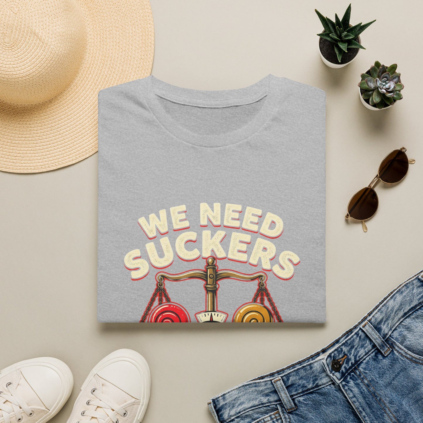 "We Need Suckers to Keep Things Balanced" Retro Candy Scale Tee