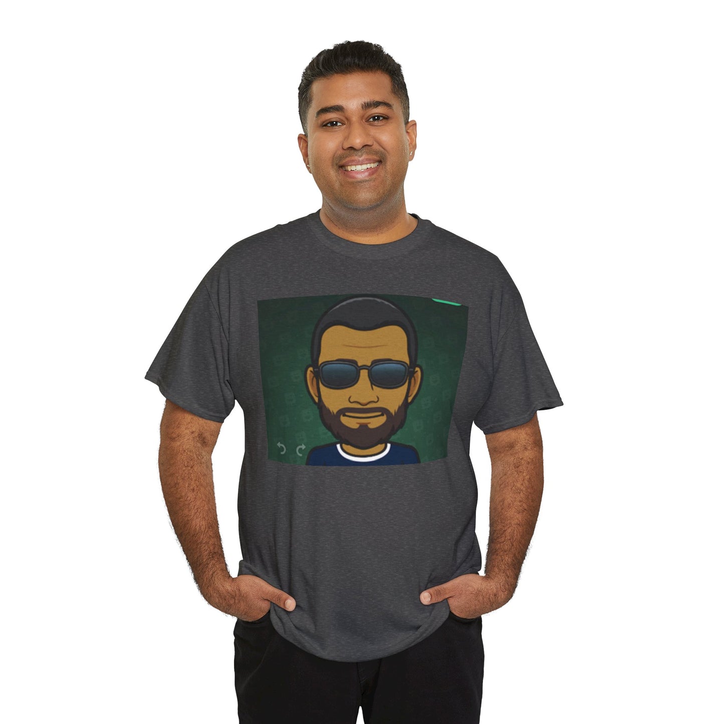 Bitmoji Portrait Tee — Cool Sunglasses Avatar Graphic T-Shirt Printify