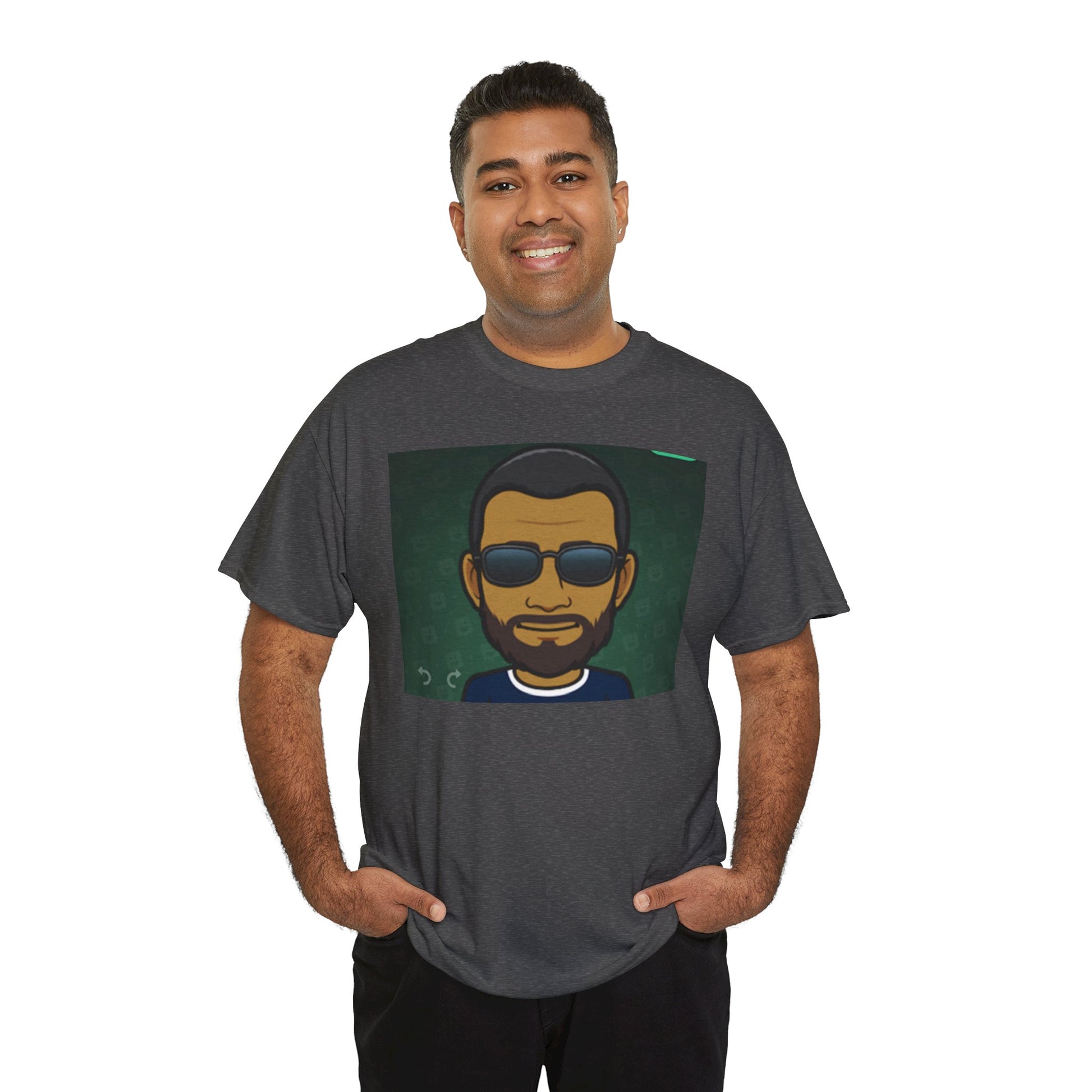 Bitmoji Portrait Tee — Cool Sunglasses Avatar Graphic T-Shirt Printify
