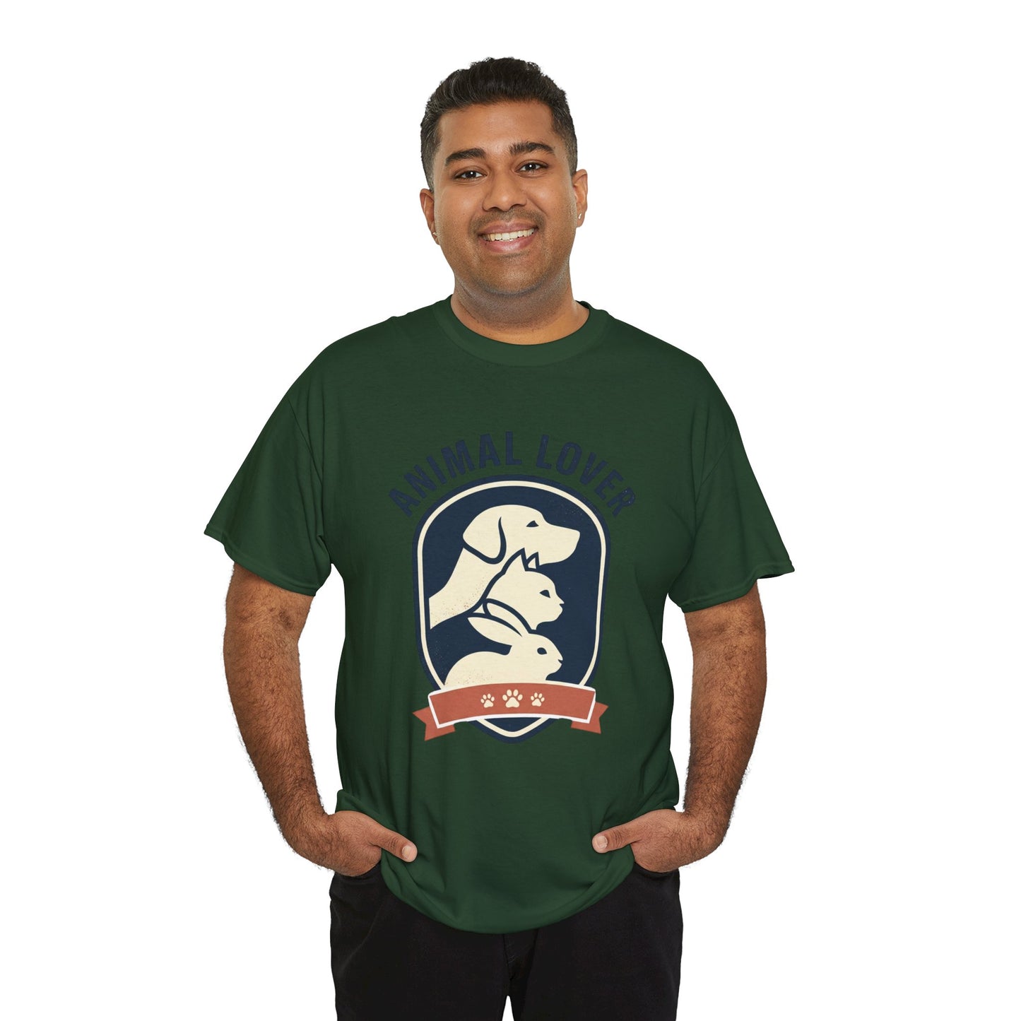 Animal Lover T-Shirt — Retro Pet Badge Tee (Dogs & Cats)