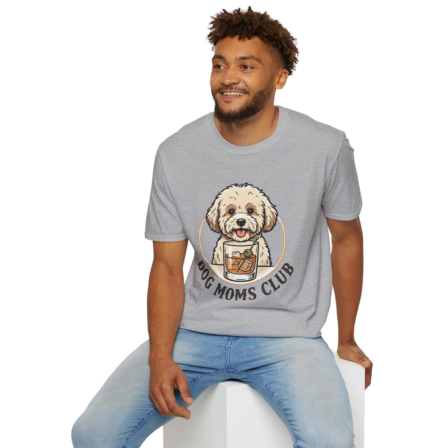 Dog Moms Club T-Shirt — Cute Doodle Dog Graphic Tee