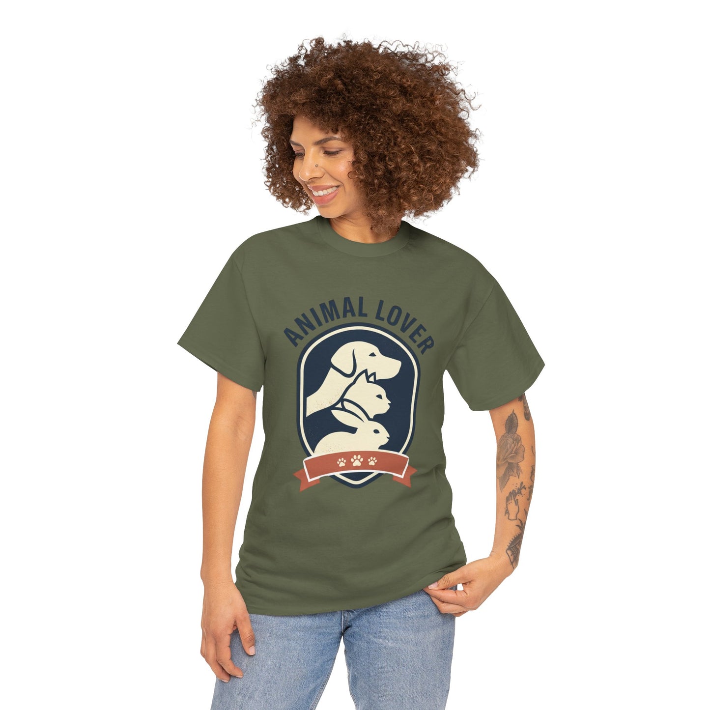 Animal Lover T-Shirt — Retro Pet Badge Tee (Dogs & Cats)