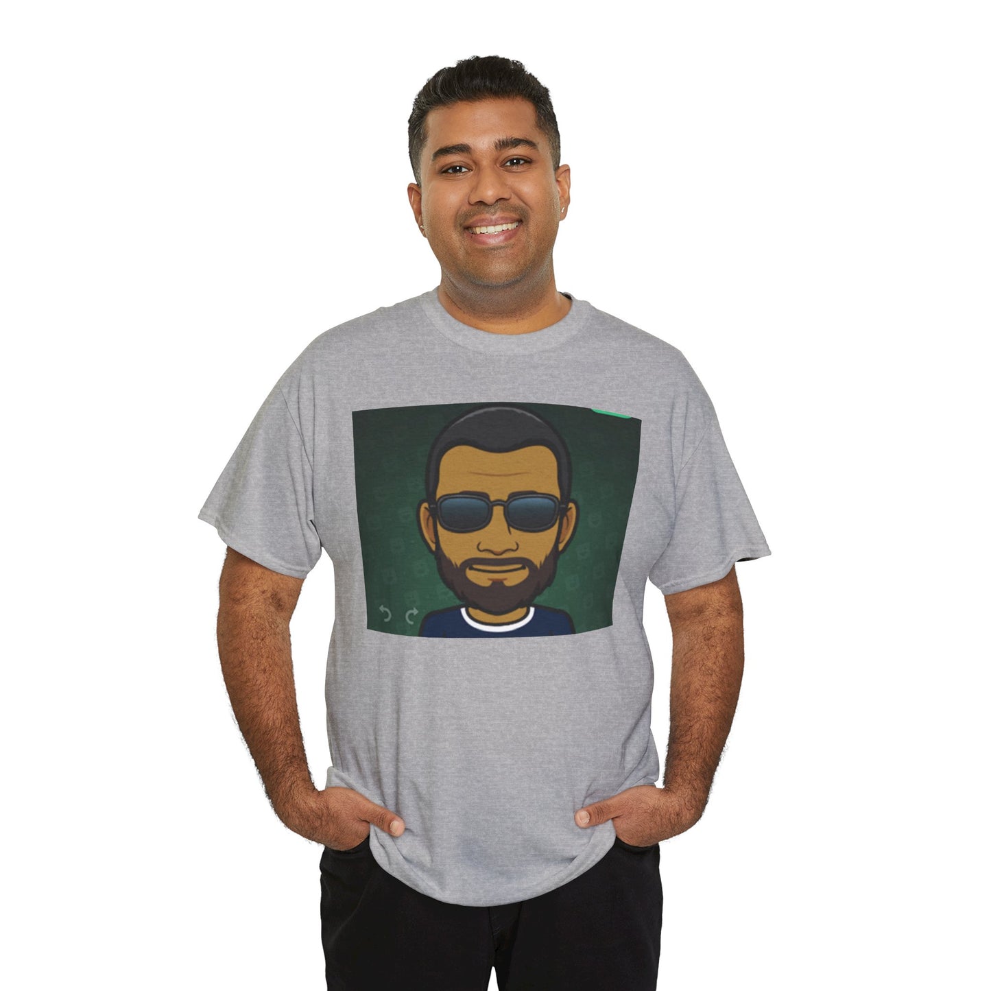 Bitmoji Portrait Tee — Cool Sunglasses Avatar Graphic T-Shirt Printify