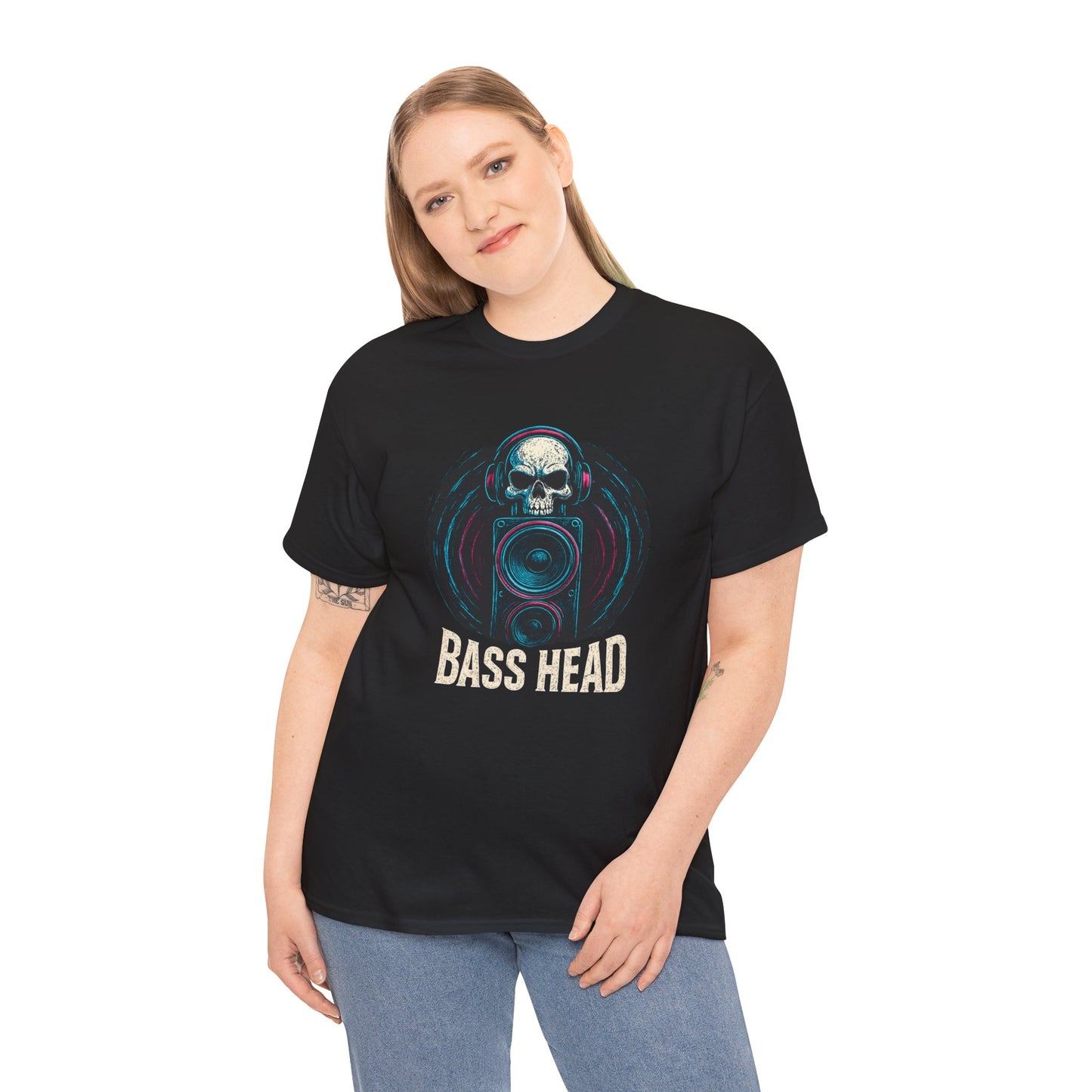 Bass Head Skull T-Shirt — Graphic DJ Speaker Tee