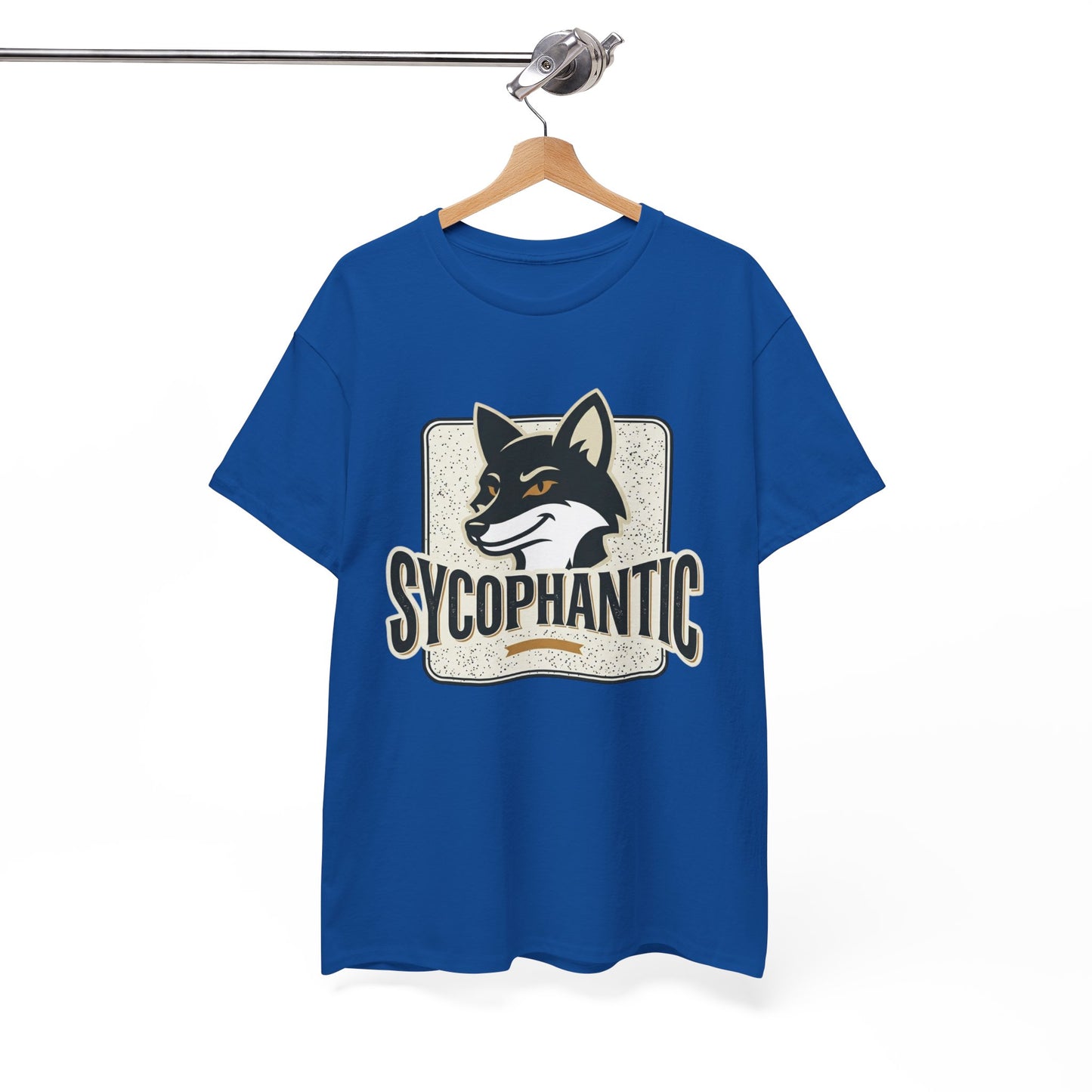 Sycophantic Fox Graphic Tee — Retro Animal Logo T-Shirt
