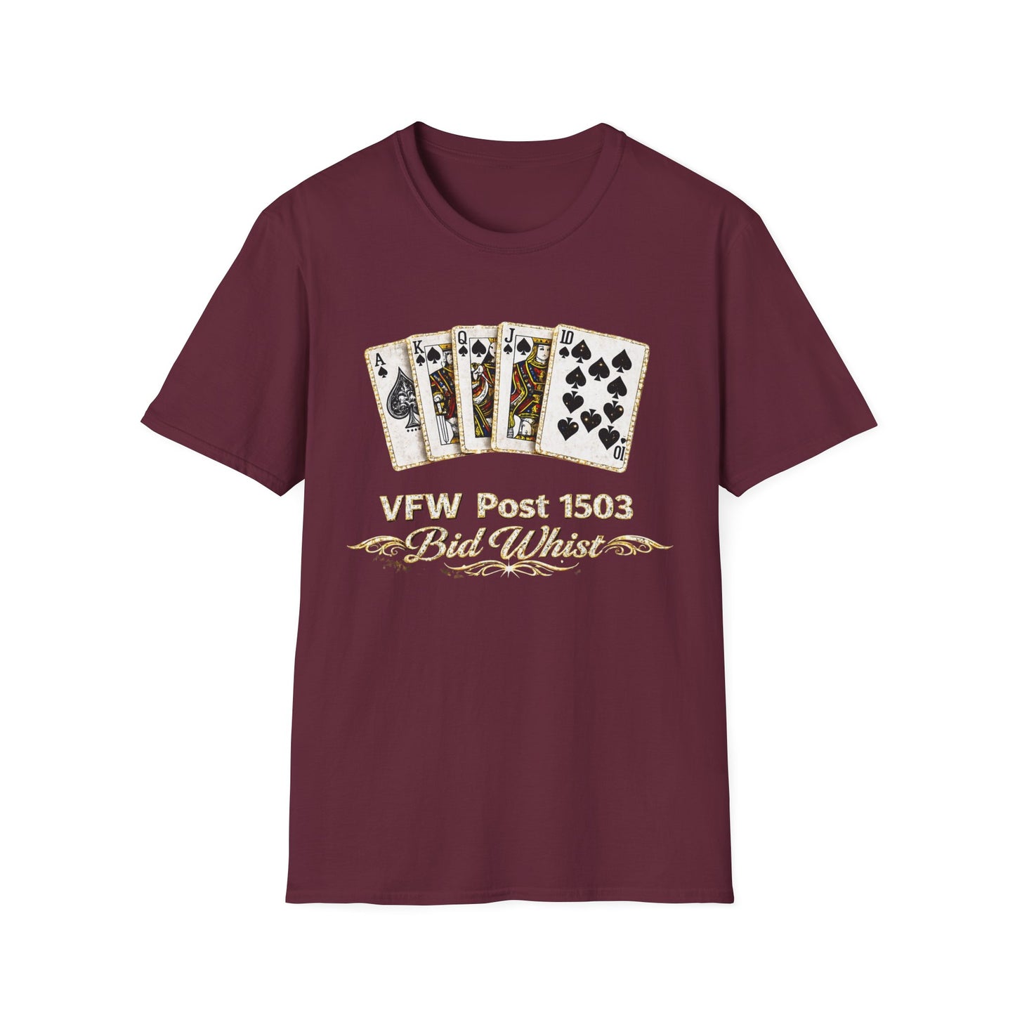 Bid Whist Playing Cards Tee — VFW Post 1503 Card Game T-Shirt
