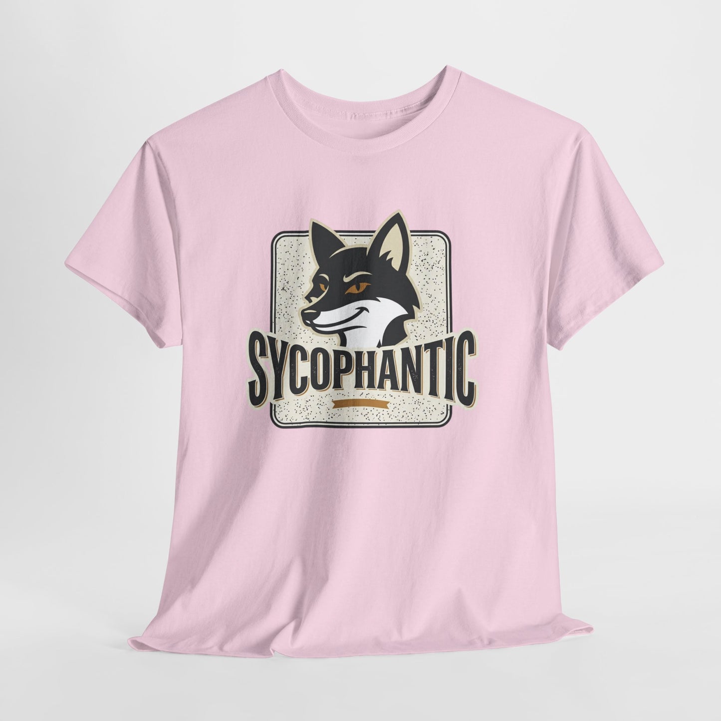 Sycophantic Fox Graphic Tee — Retro Animal Logo T-Shirt