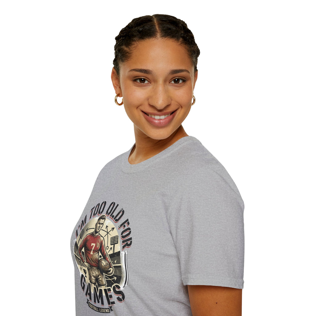 I'm Too Old for Games T-Shirt — Vintage Football Player Retro Tee