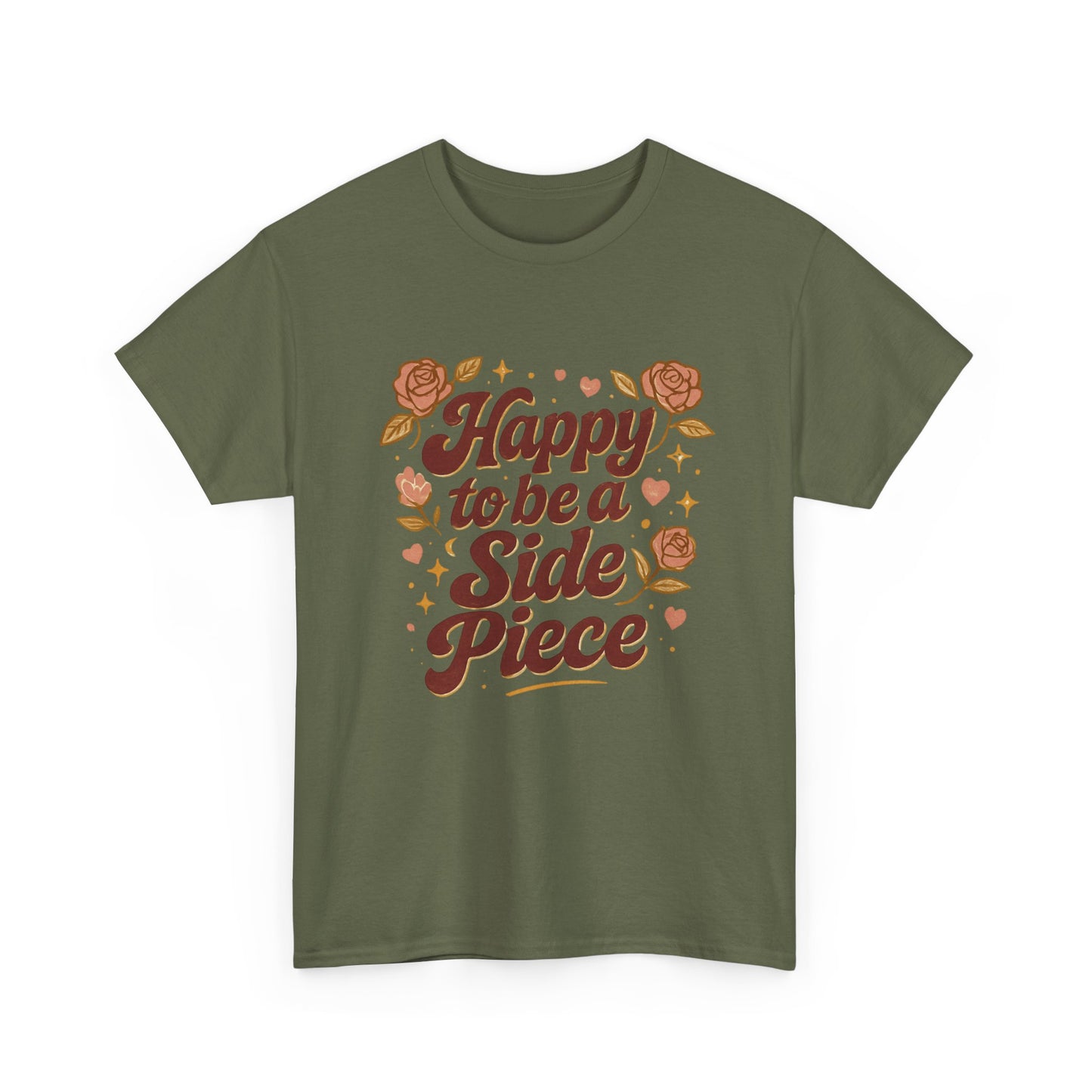 Happy to Be a Side Piece Tee — Retro Floral Statement T-Shirt