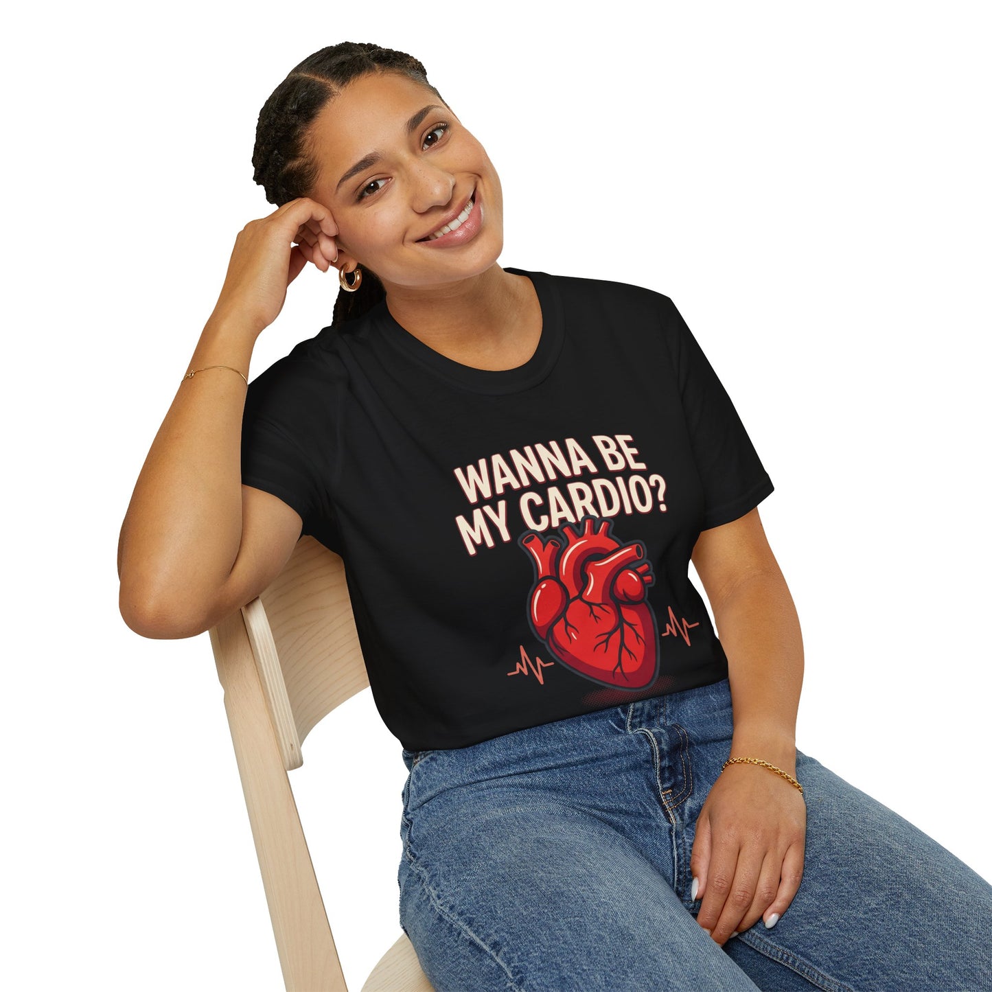 Wanna Be My Cardio? T-Shirt — Cute Anatomical Heart Graphic Tee