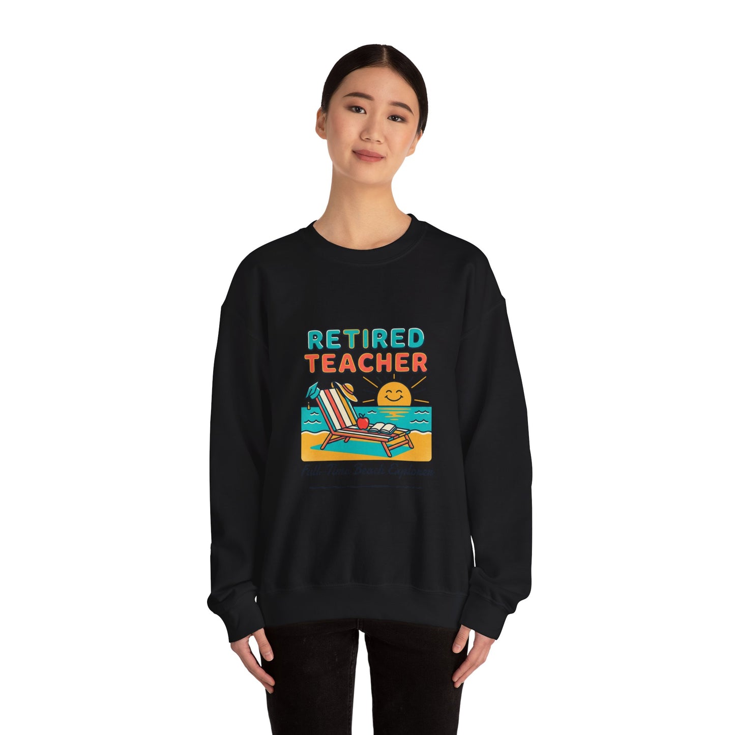 Retired Teacher Crewneck Sweatshirt | Beach Life, Retirement, Personalized Year