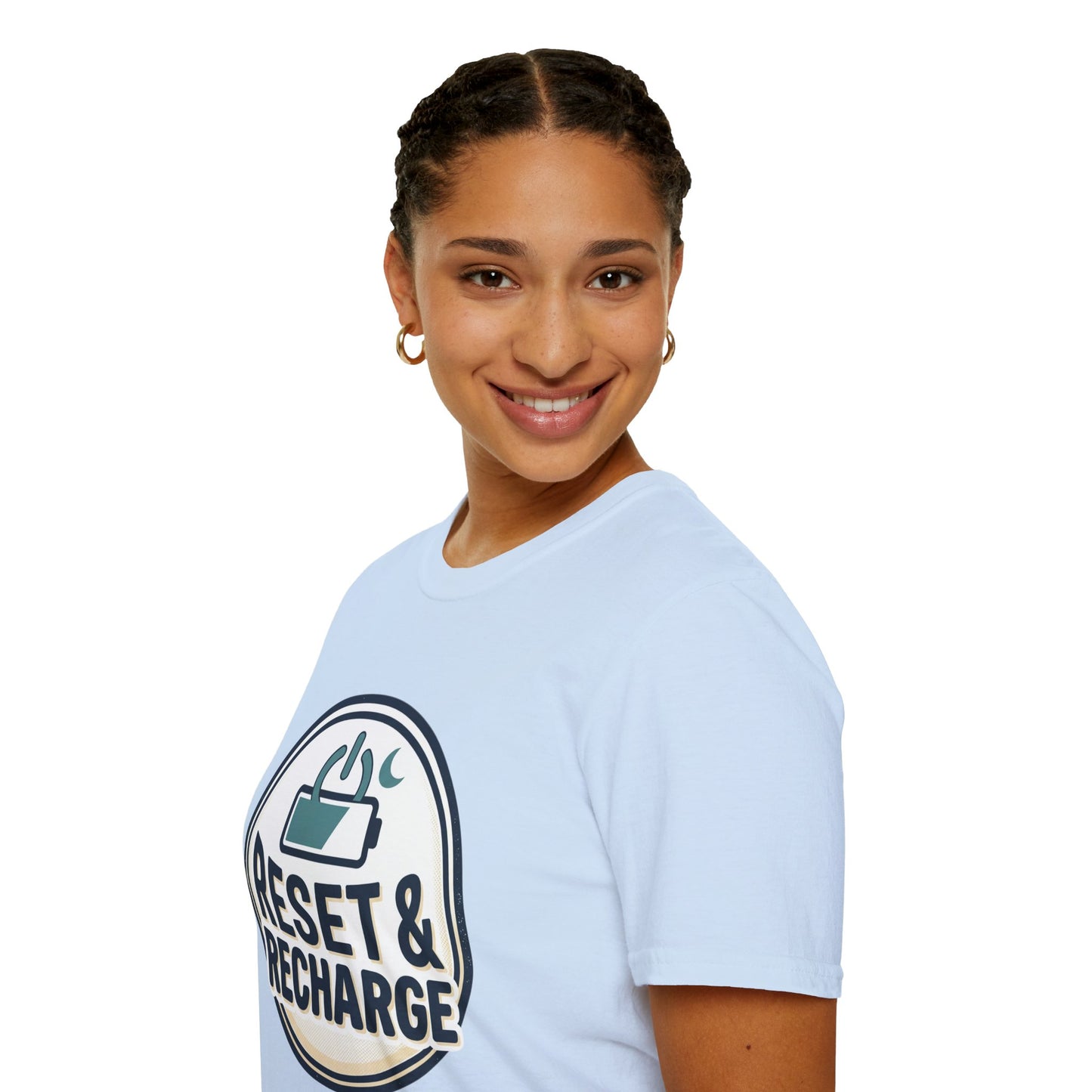 Reset & Recharge T-Shirt — Self-Care Relaxation Graphic Tee