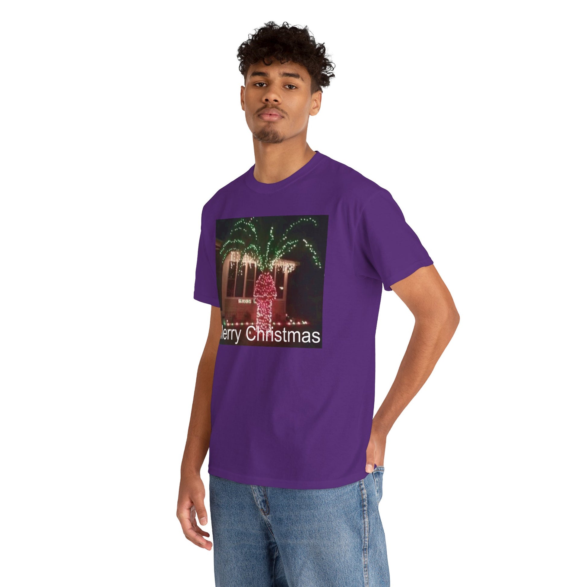 Christmas Lights Tee — 'Merry Christmas' Holiday Graphic T-Shirt Printify