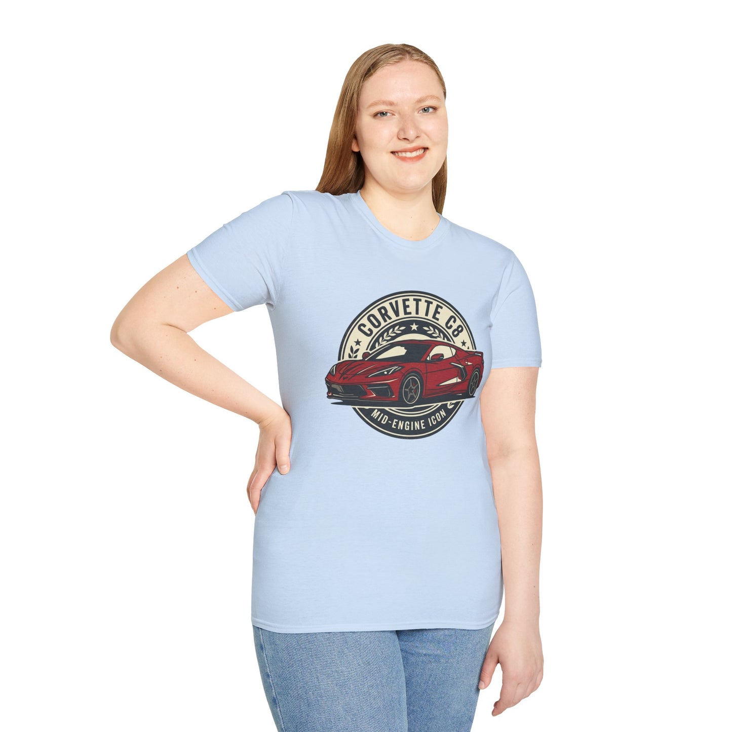 Corvette C8 Tee — Red Mid‑Engine Icon Car Shirt