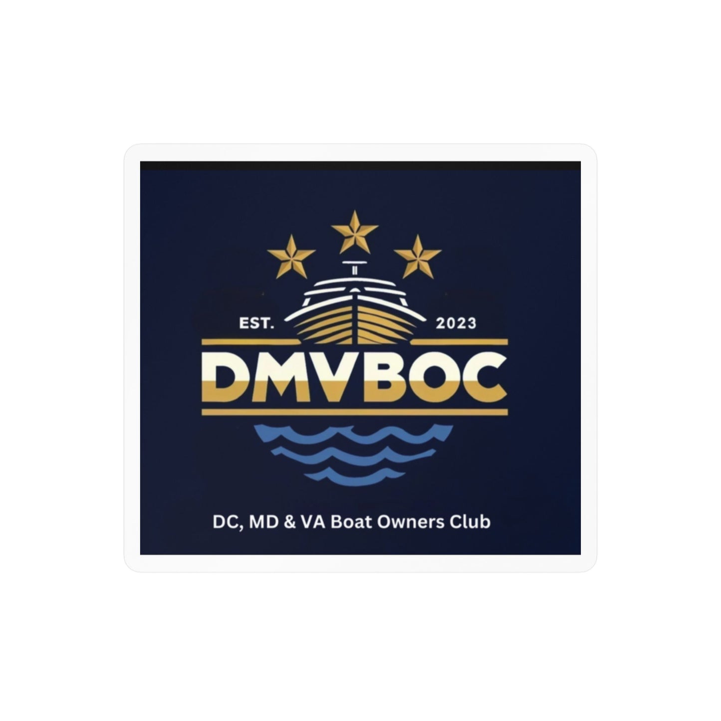 DMVBOC Boat Club Kiss-Cut Vinyl Sticker — DC MD VA Boat Owners Club Logo Decal