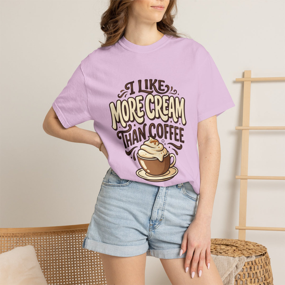 Coffee Tee — "I Like More Cream Than Coffee" Graphic T-Shirt